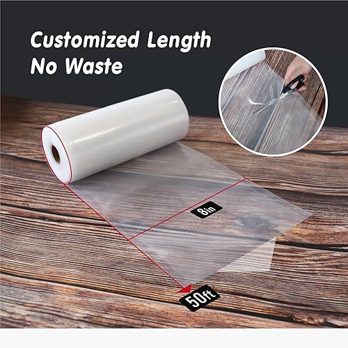 Miniatura 2 de Bbaoo Paquete de 6 bolsas selladoras al vacío, 3 rollos de 11 pulgadas x 20 pies y 3 rollos de 8 x 20 pies para ahorrar alimentos, rollos de bolsas