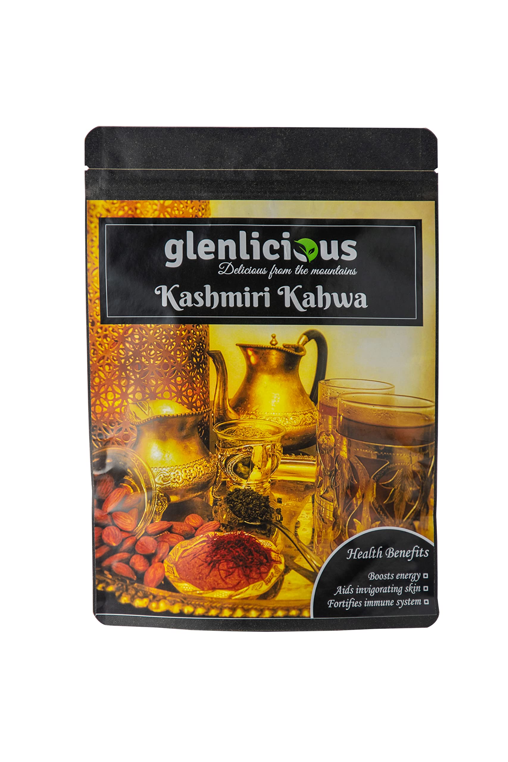 Glenlicious Kashmiri Kahwa Raw Powder Tea Blended With Saffron | Helpful in Digestion and Improves Skin Health | 100% Natural Ingredients Herbal Tea | 200gm (B0992ZLYNN) Amazon Price History, Amazon Price Tracker