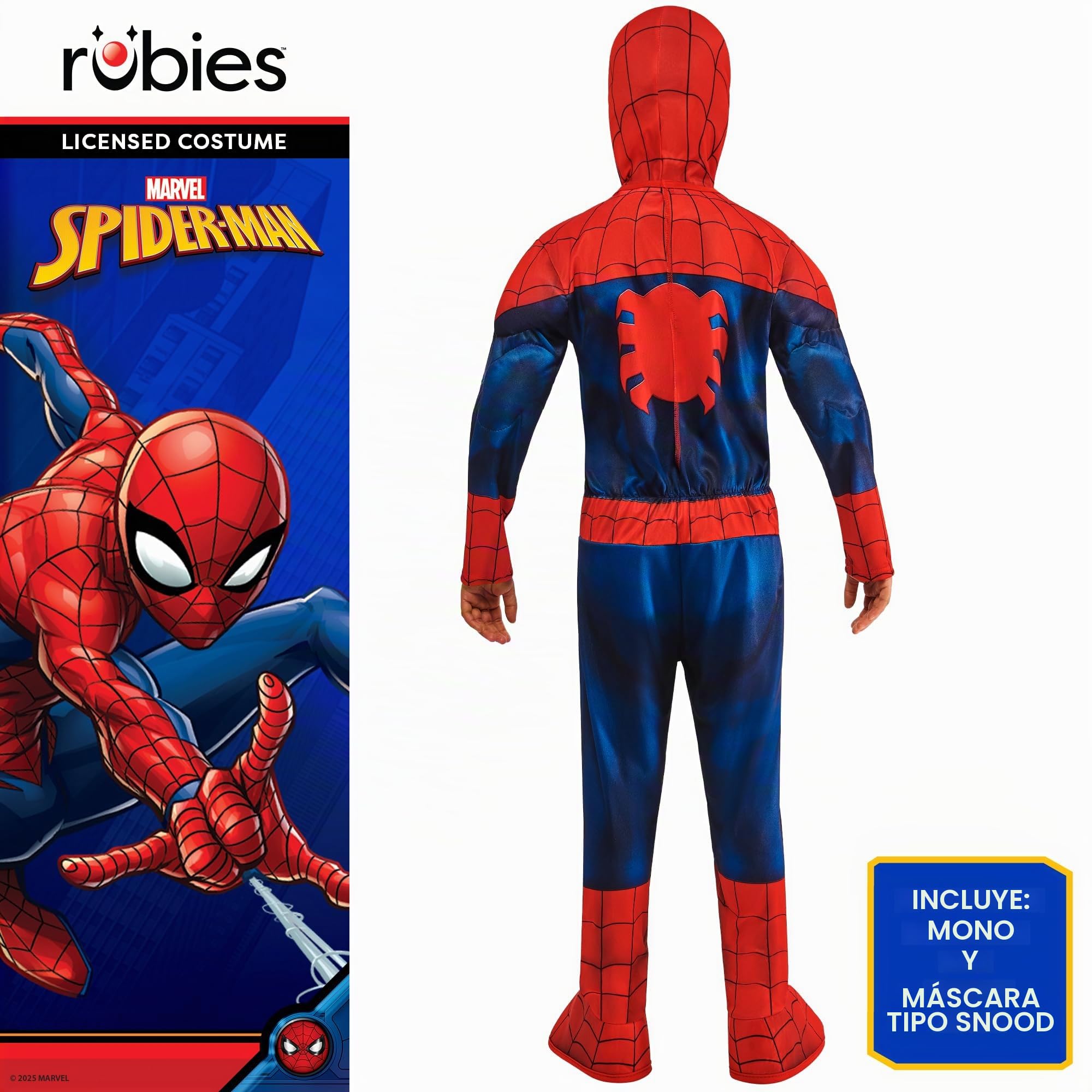 Rubie's Disfraz oficial de Marvel Spider-Man Deluxe con músculos acolchados, disfraz de superhéroe para niños