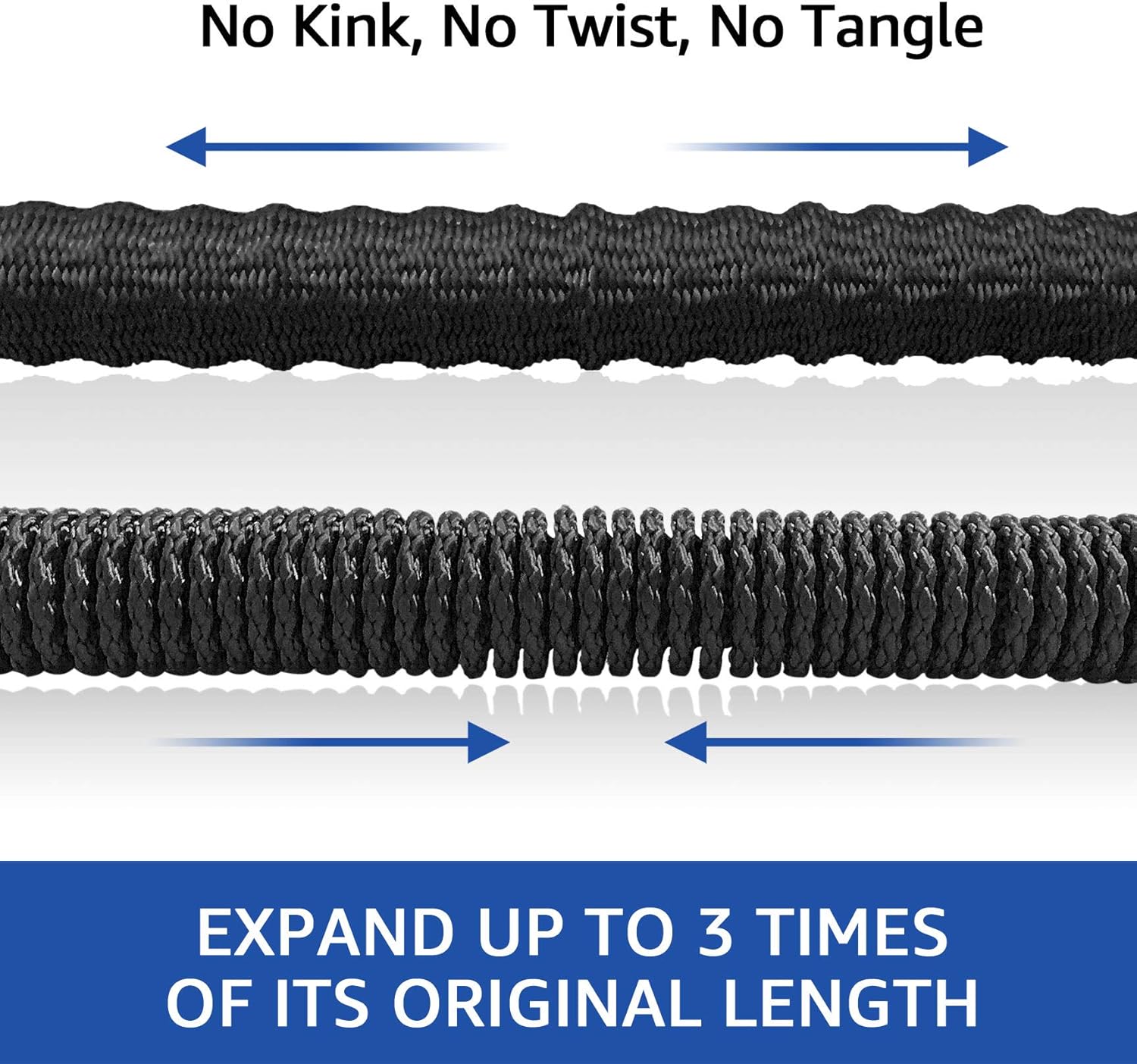 NGreen Flexible and Expandable Garden Hose - Strength Durable Fabric and 13-Layer Latex Inner Tube, Leakproof Solid Brass Fittings with Nozzle, Lightweight Easy Storage Kink Free Water Hose (50 FT) : Patio, Lawn & Garden