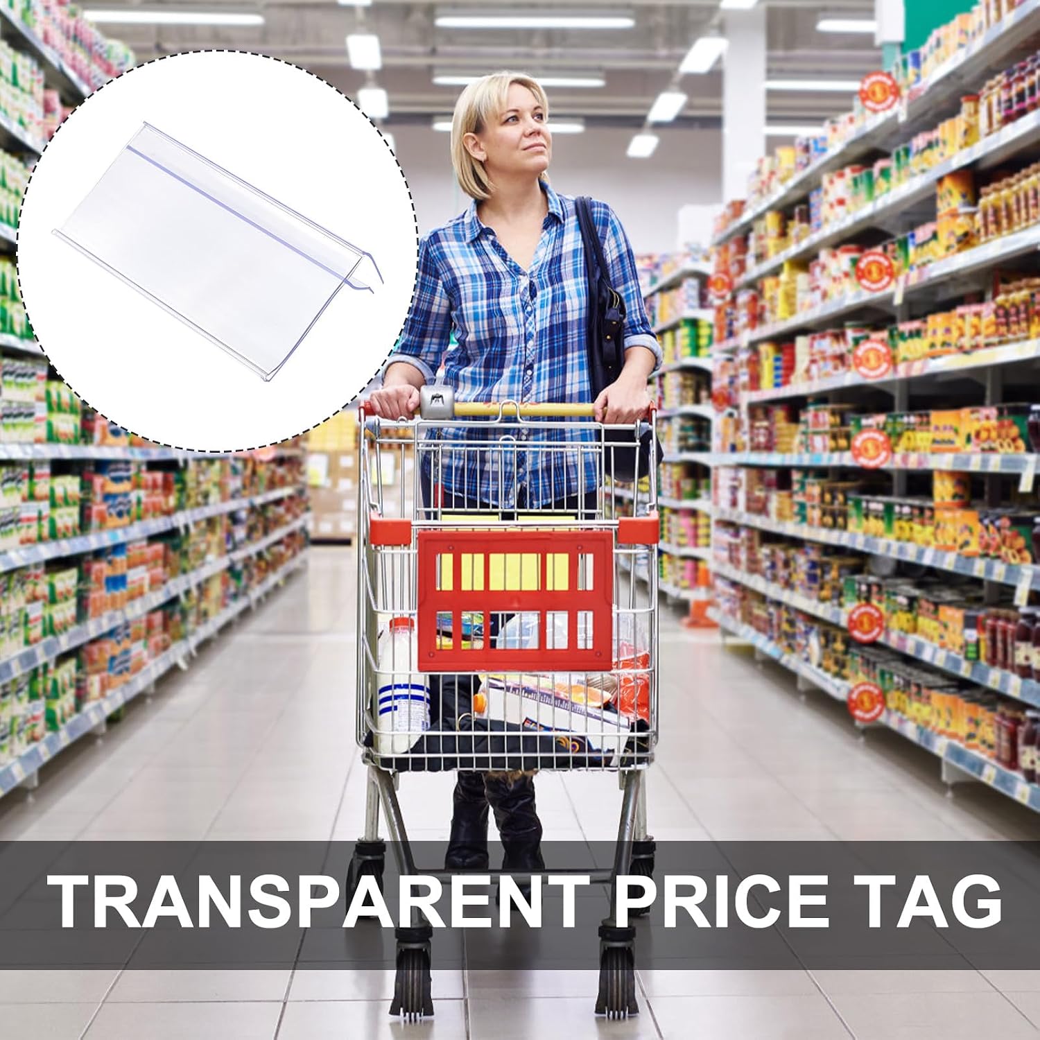 30pcs Supermarket Price Tag Holders 8cm X 4cm Plastic Price Display Slots with Top Clip for Retail and Pharmacy Shelf Labels