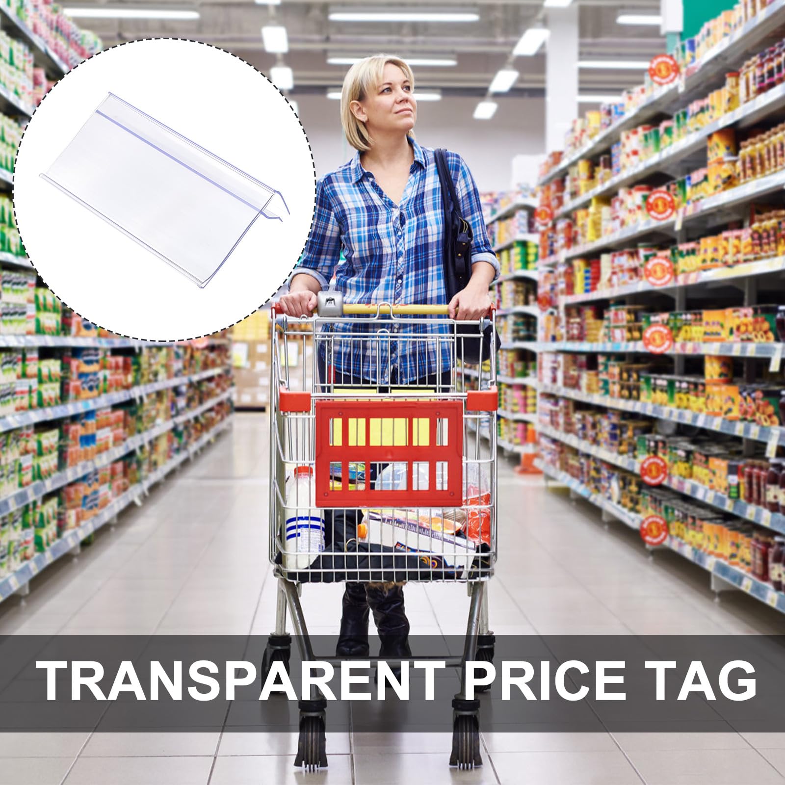 30 Pièces Porte-étiquettes de Prix Transparent en Plastique pour Rayonnage