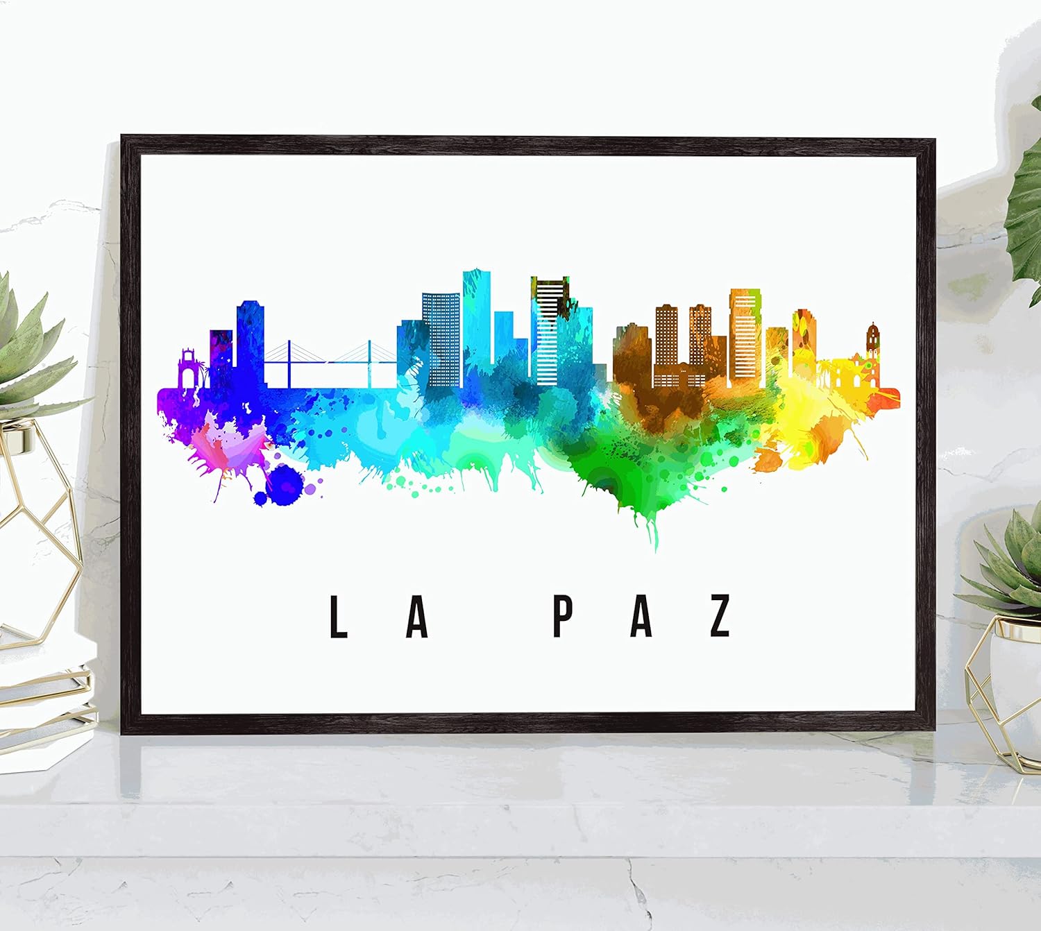 Brasilia Skyline Brazil Poster, Brasilia Cityscape Painting, Brasilia Brazil Poster, Brazil Cityscape and Landmark Print, Home Wall Art, Office Wall Decor