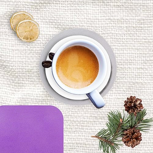 Vista 6 de 4 almohadillas de goma para abridor de tarros, antideslizantes, multiusos, para cocina, abrebotellas y tapas, morado y gris Gris redondo+púrpura