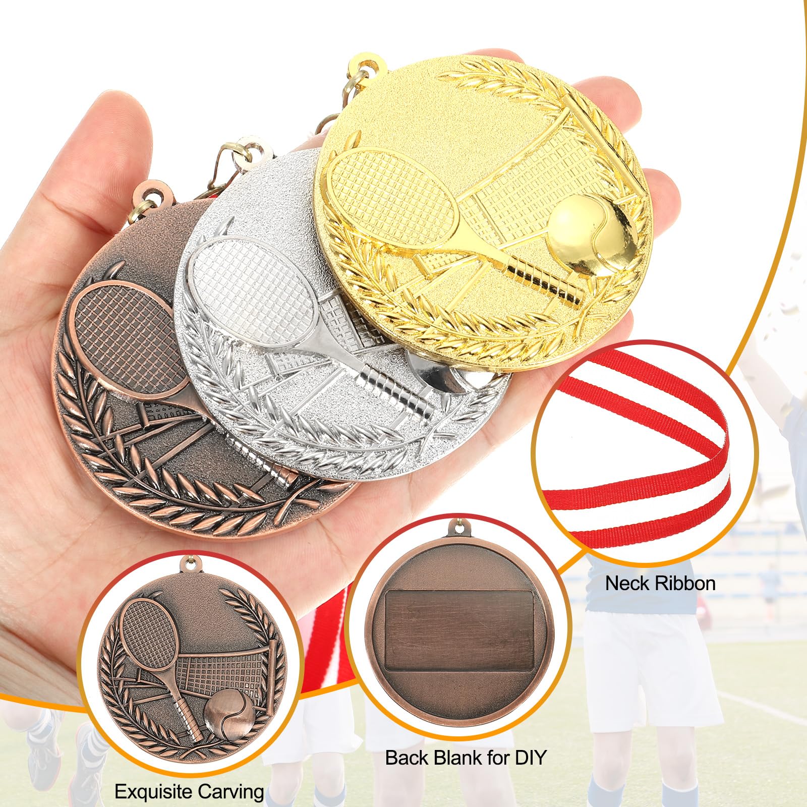 QUARKZMAN 10 Pezzi Medaglie Tennis 2.7 Pollici Medaglie Bronzo per Giochi
