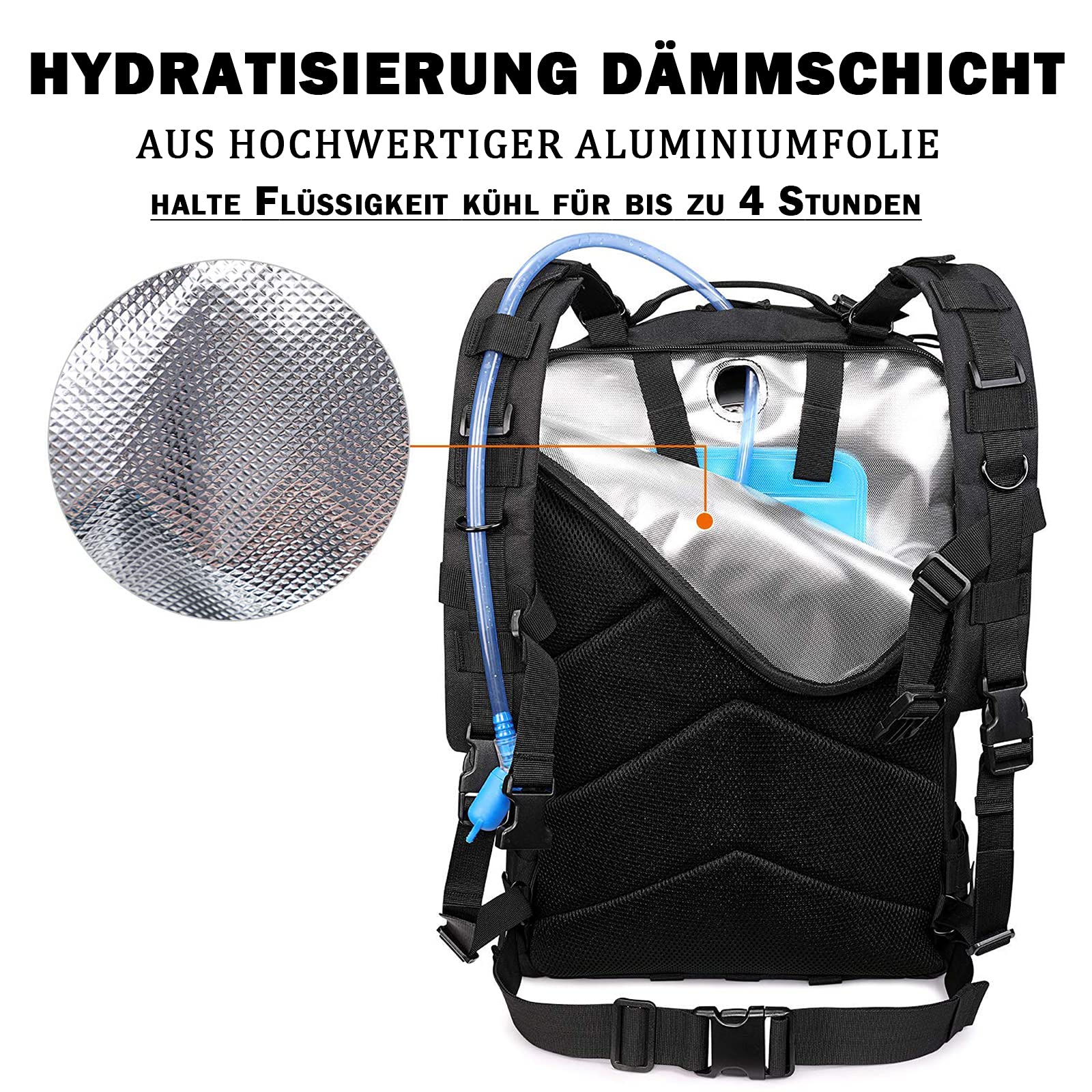 G4Free - Zaino tattico militare, 40 l, impermeabile, per escursionismo, campeggio, trekking, caccia