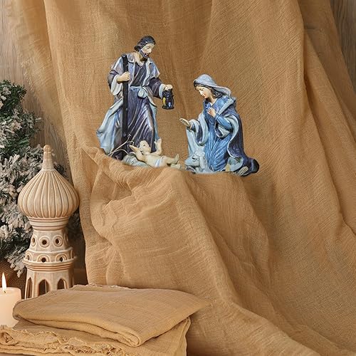 Miniatura 1 de Patelai 2 piezas de camino de mesa de Navidad de 47 x 70 pulgadas, camino de mesa de arpillera, camino de mesa rústico, accesorios para fiesta de