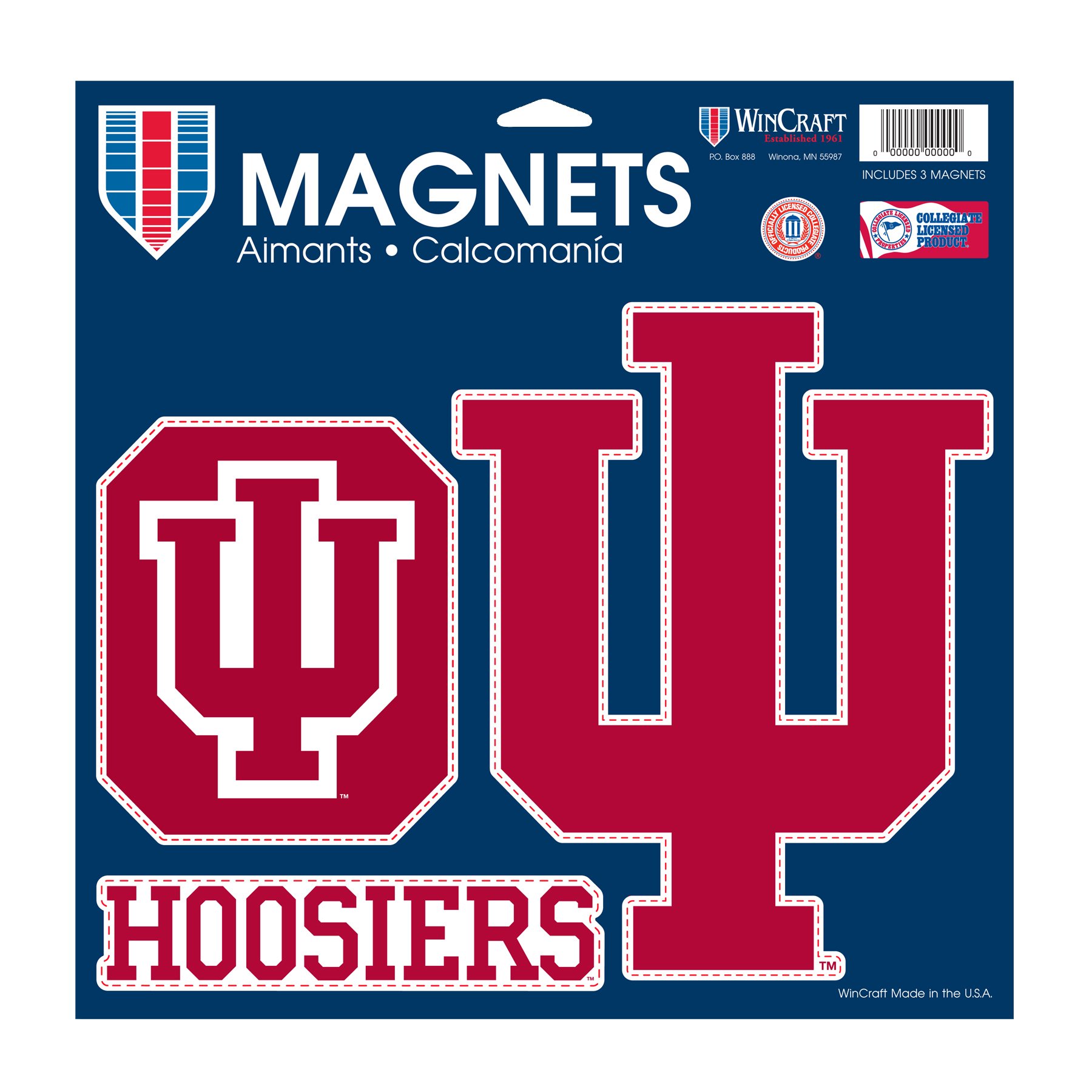 NCAA Indiana Hoosiers Car/Fan Magnet, Large/11 x 11-Inch, White