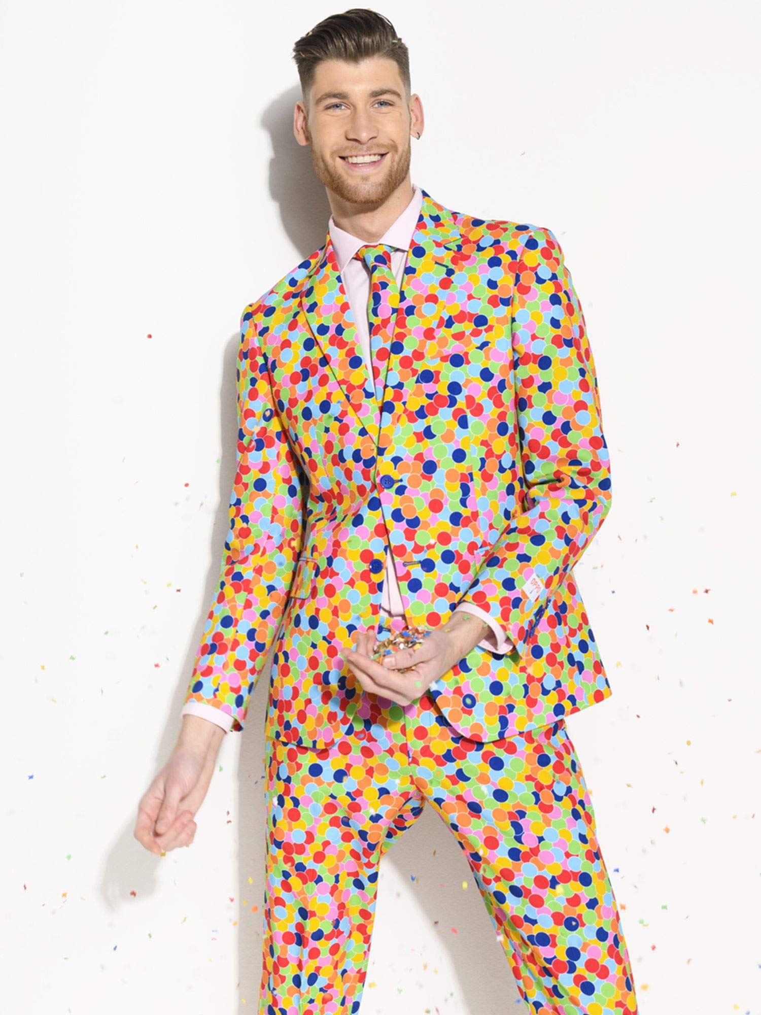 OppoSuits Karnevalskostüme Herren festlichem Druck Anzug mit Krawatte