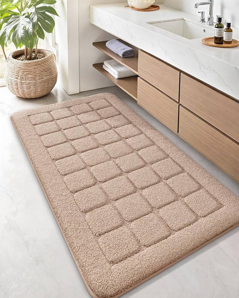 Amazon.com: Color&Geometry Beige Bathroom Rugs Non Slip