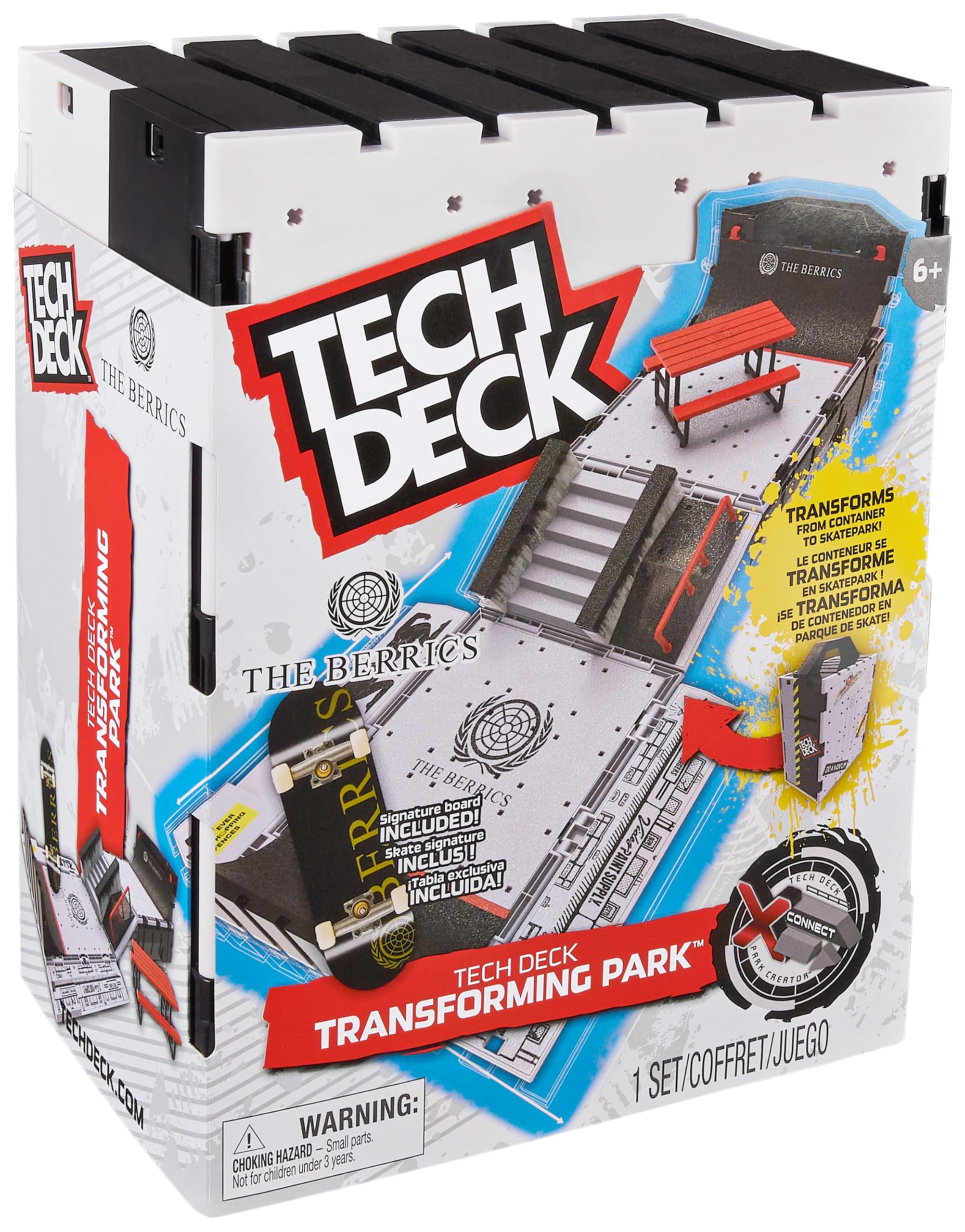 Tech Deck, The Berrics Transforming Park, X-Connect Park Creator, Set di Gioco Pieghevole Largo 76 cm con Custodia e Fingerboard Speciale, Giocattolo per Bambini da 6 Anni in su