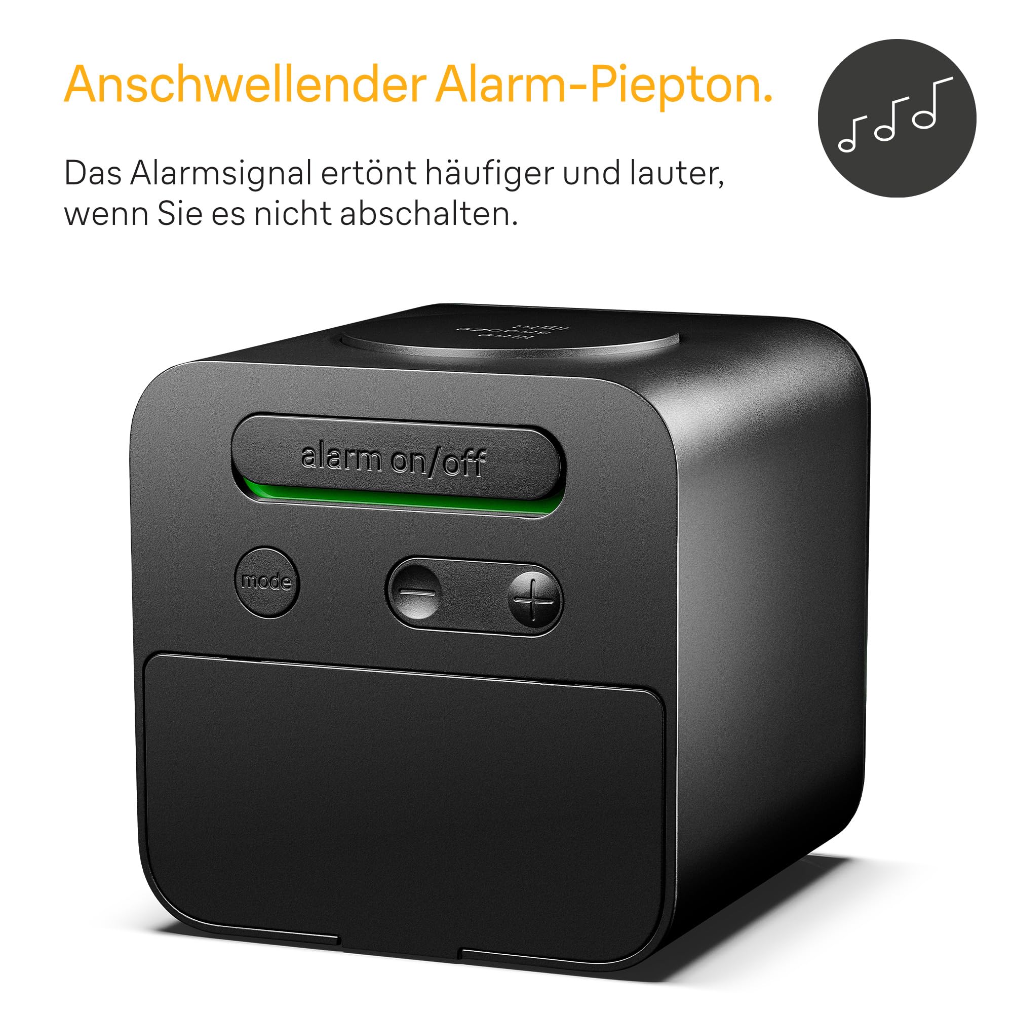 Braun digitaler funkgesteuerter Wecker für mitteleuropäische Zeitzone (DCF) mit Sprachausgabe, Schlummerfunktion, positiver LCD-Anzeige, ansteigendem Signalton in schwarz, Modell BC25BP-DCF