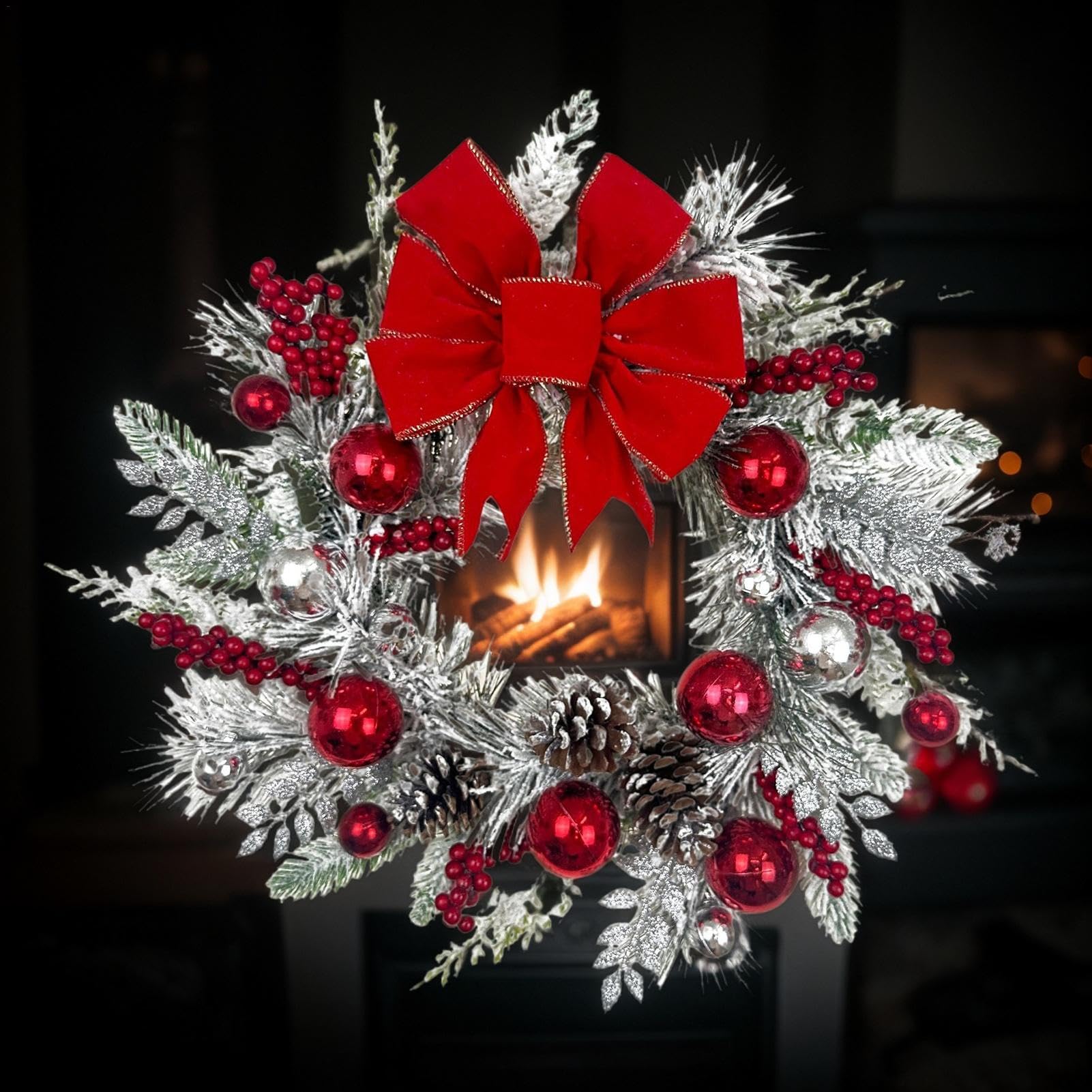 Kerstkransen : Handgemaakte verse kerstkrans 50 cm paars - Natuurlijk Sfeervol Kerstkransen : Handgemaakte verse kerstkrans 50 cm paars - Natuurlijk Sfeervol