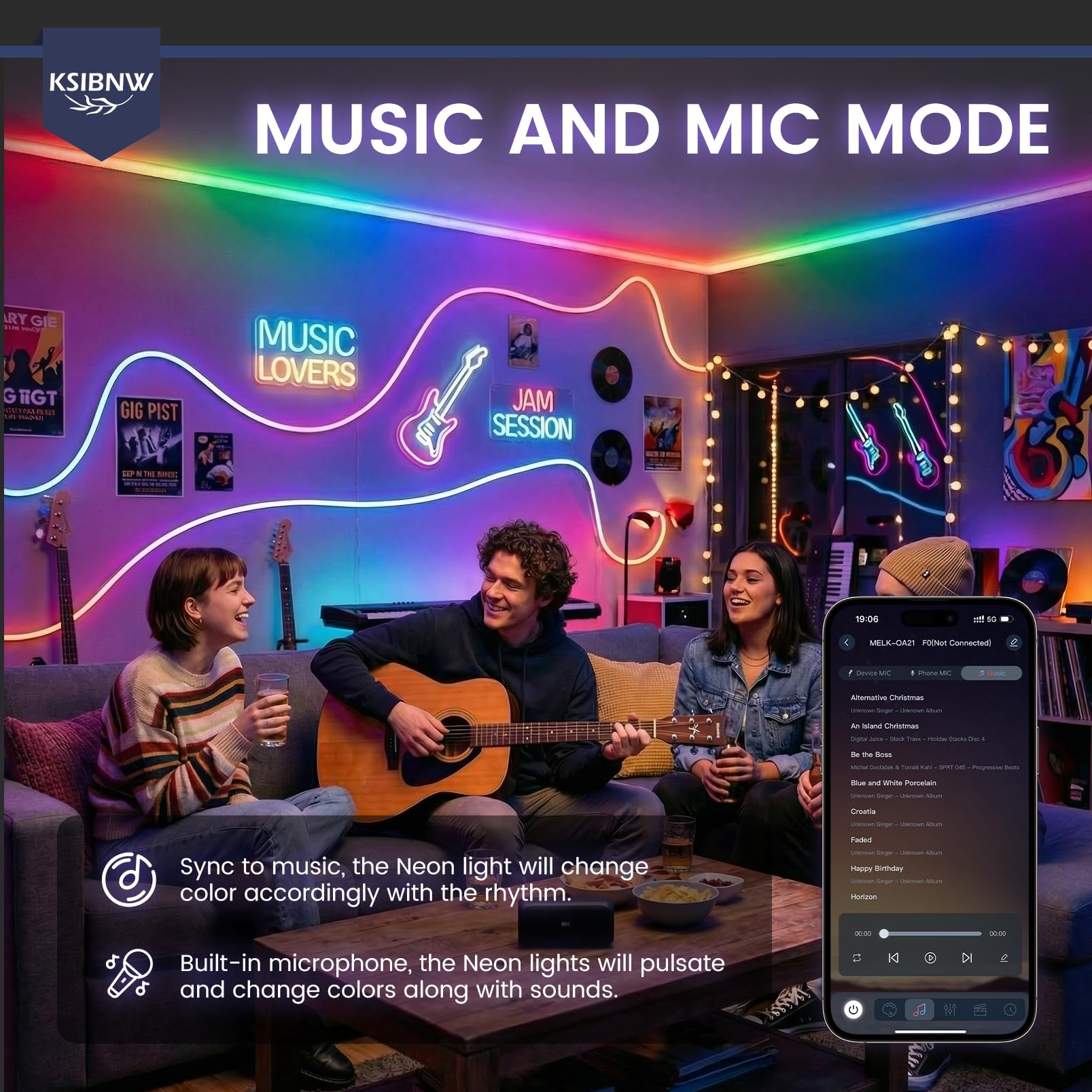 KSIBNW LED Neon Strip 10m RGBIC, LED Streifen mit Fernbedienung & App IP65 Wasserdichte Flexible Lichterschlauch Bluetooth Musik Sync LED Band Timer-Einstellung LED Beleuchtung Dimmbar Farbwechse