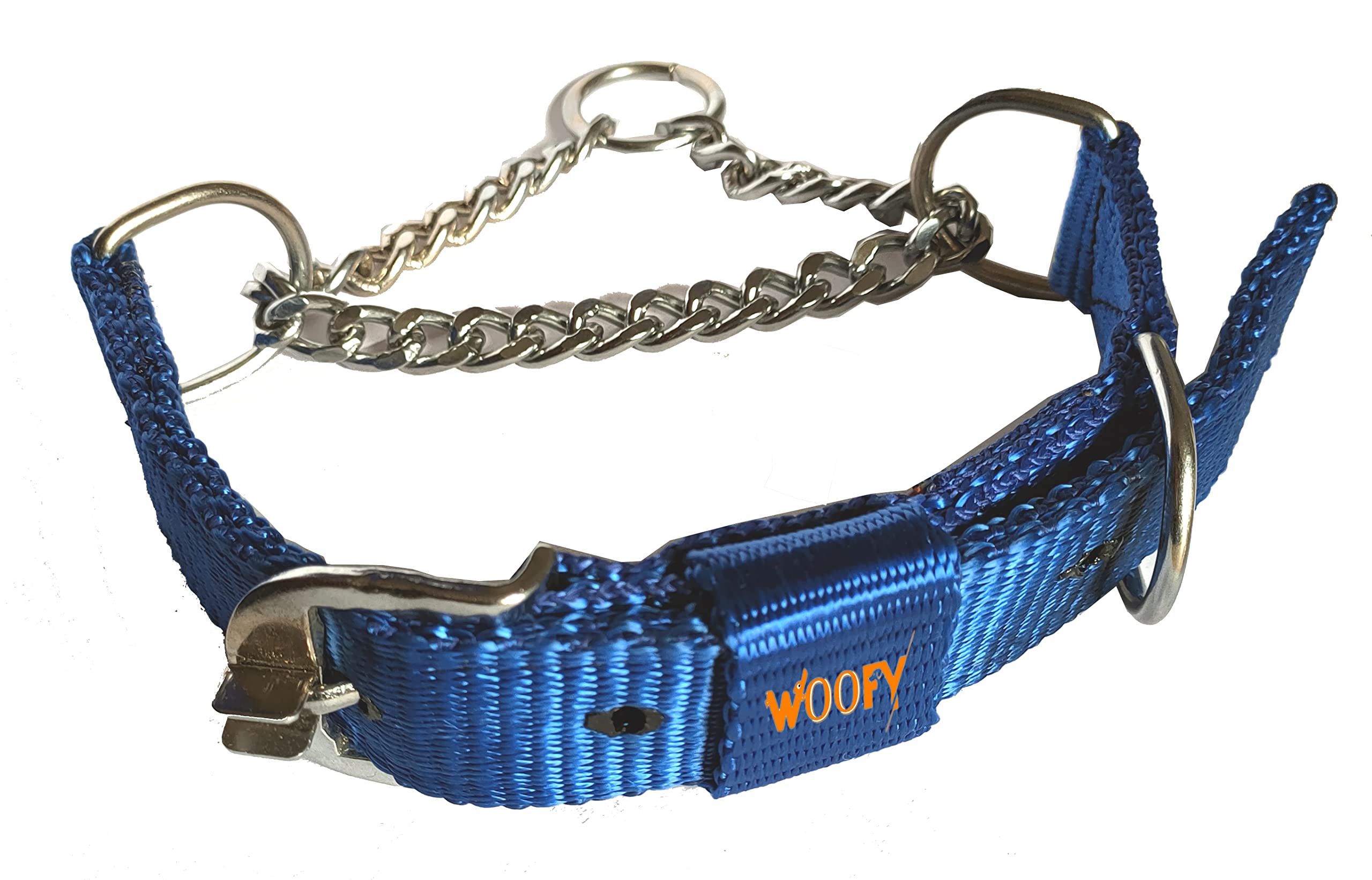 Woofy Heavy Weighted Durable Dog Choke Collar Pet Nylon Half Chain Collar Half Choker Stainless Steel Dogs Collars Size - 1.25 inch X-Large for Giant and Large Breed Dog (Blue) (B09ZPLTCZ2) Amazon Price History, Amazon Price Tracker
