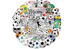 100PCS Premium Vinyl Soccer Stickers for Kids and Adults, Perfect for Water...