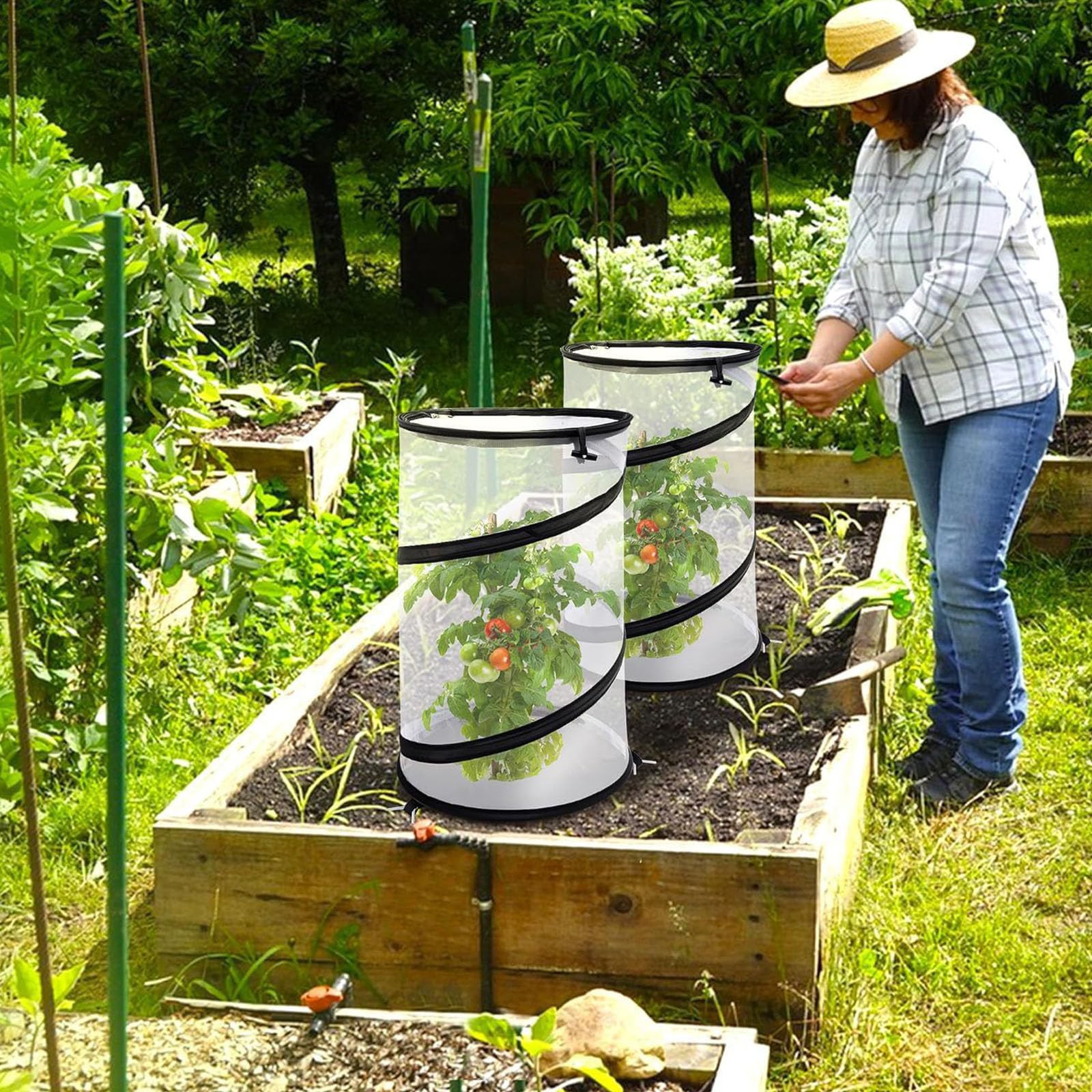 E la Rete barriera in Filo Acciaio Protegge Le Verdure del Giardino dagli Uccelli Che spuntano Fuori Design rapido Installazione Esterna Copertura per Riparo per Piante a Prova Inverno