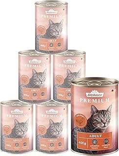 Dehner Premium Cat Food, Wet Food, Grain Free, for Adult Cats, Poultry, 6 x 400 g Tubs (2.4 kg) product image