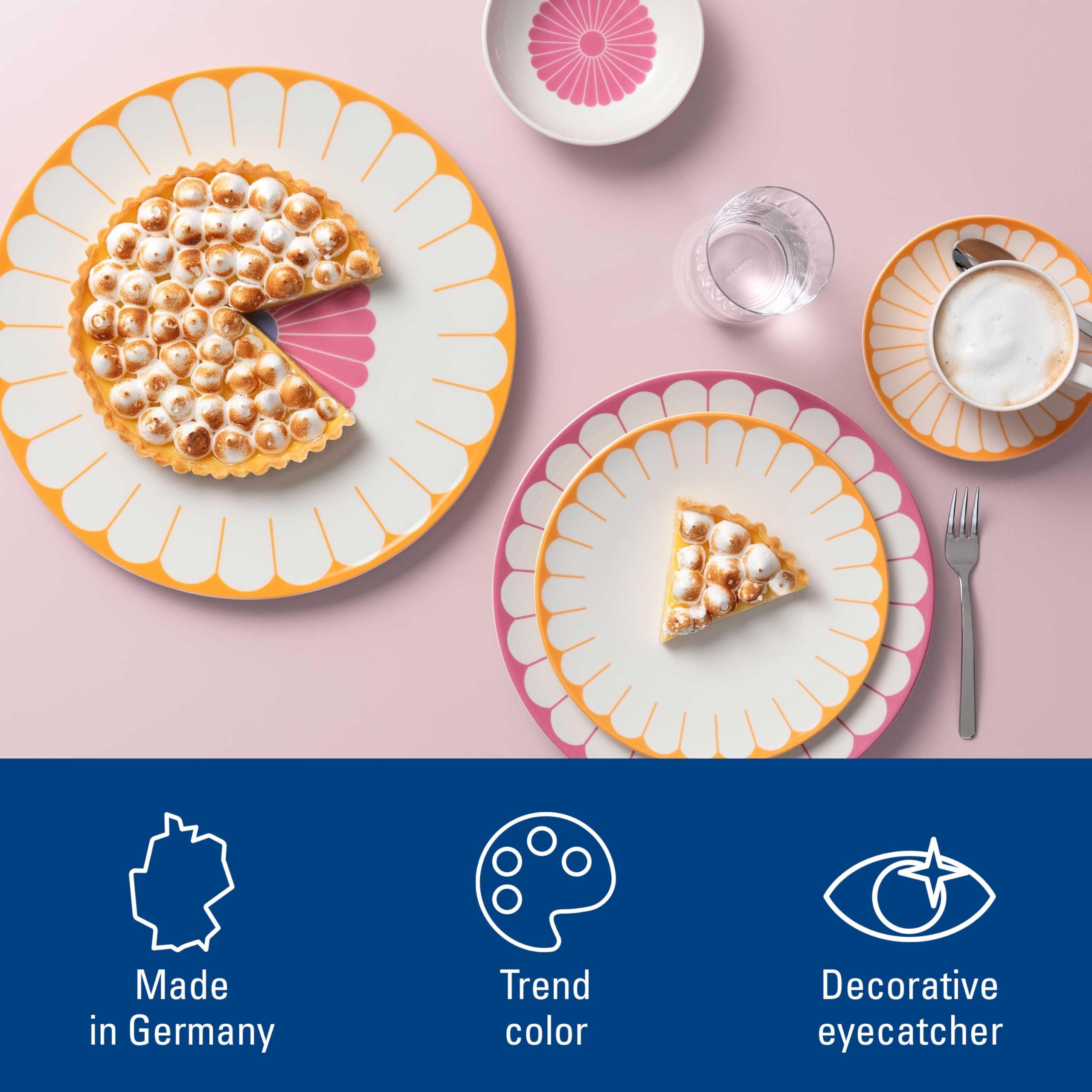 Villeroy & Boch - Fleur couleur assiette à servir grde multic., rés. lave-vaiss./four micro-ondes, plat présent., plateau de service, assiette de service, motif floral, assiette snack, Porcel. Premium