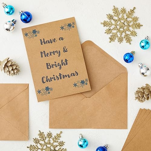 Miniatura 4 de Best Paper Greetings Paquete de 50 tarjetas y sobres en blanco de 5 x 7 pulgadas, papel kraft A7, tarjetas de notas para abrir cuando se abren