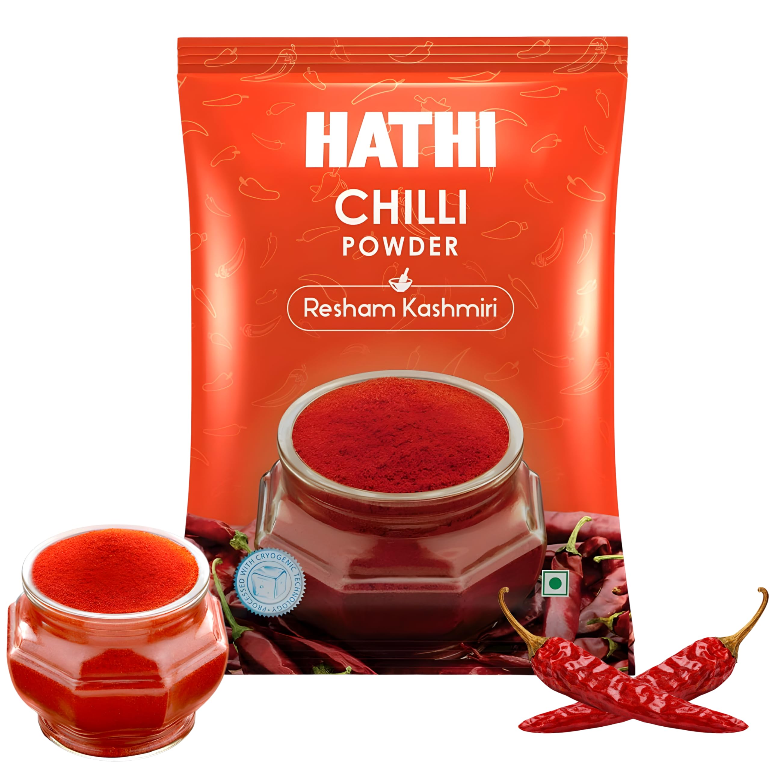 HATHI MASALA Pure Resham Kashmiri Red Chilli Powder | Lal Mirch Powder | No Added Preservatives & Colours | Red Chilli Powder for Everyday Indian Cooking | Kashmiri Lal Mirch Powder | Chilli Powder 1kg