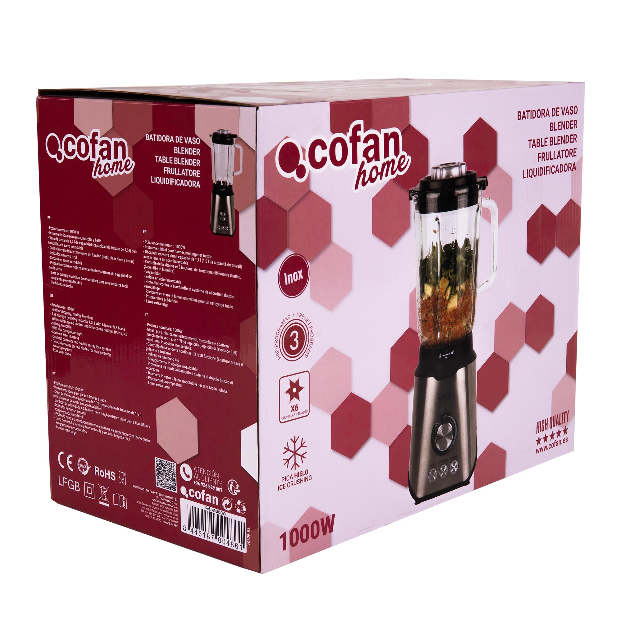 Cofan Batidora De Vaso 1000W Mod. Chartier