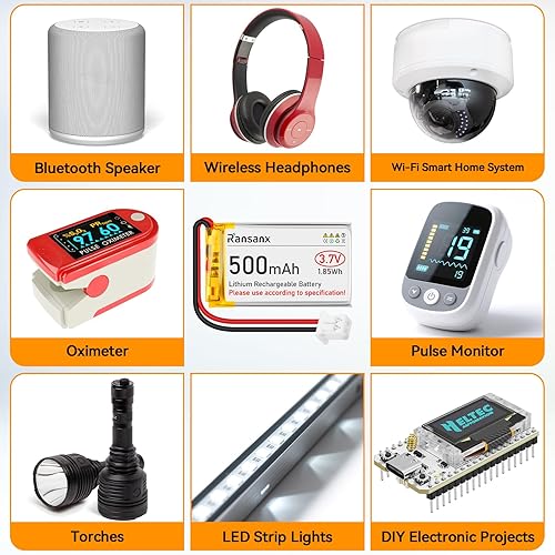 Miniatura 5 de Batería Lipo de 3.7 V 500 mAh 403048 Batería recargable de polímero de litio con conector micro JST 2.0 Circuito de protección integrado para