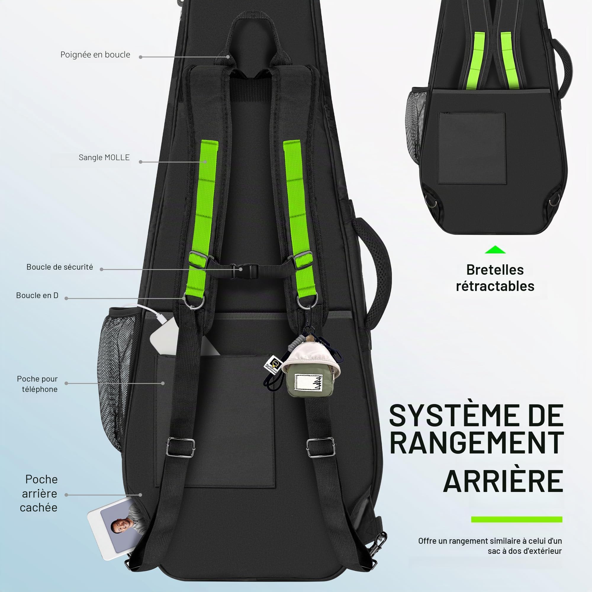 CAHAYA Housse Rembourrée pour Guitare Électrique: Softshell, adaptée aux Guitares St/LP/Télé, Rembourrage 12 mm, des Poches Avant, arrière et latérales, Design Moderne inspiré du Style Outdoor