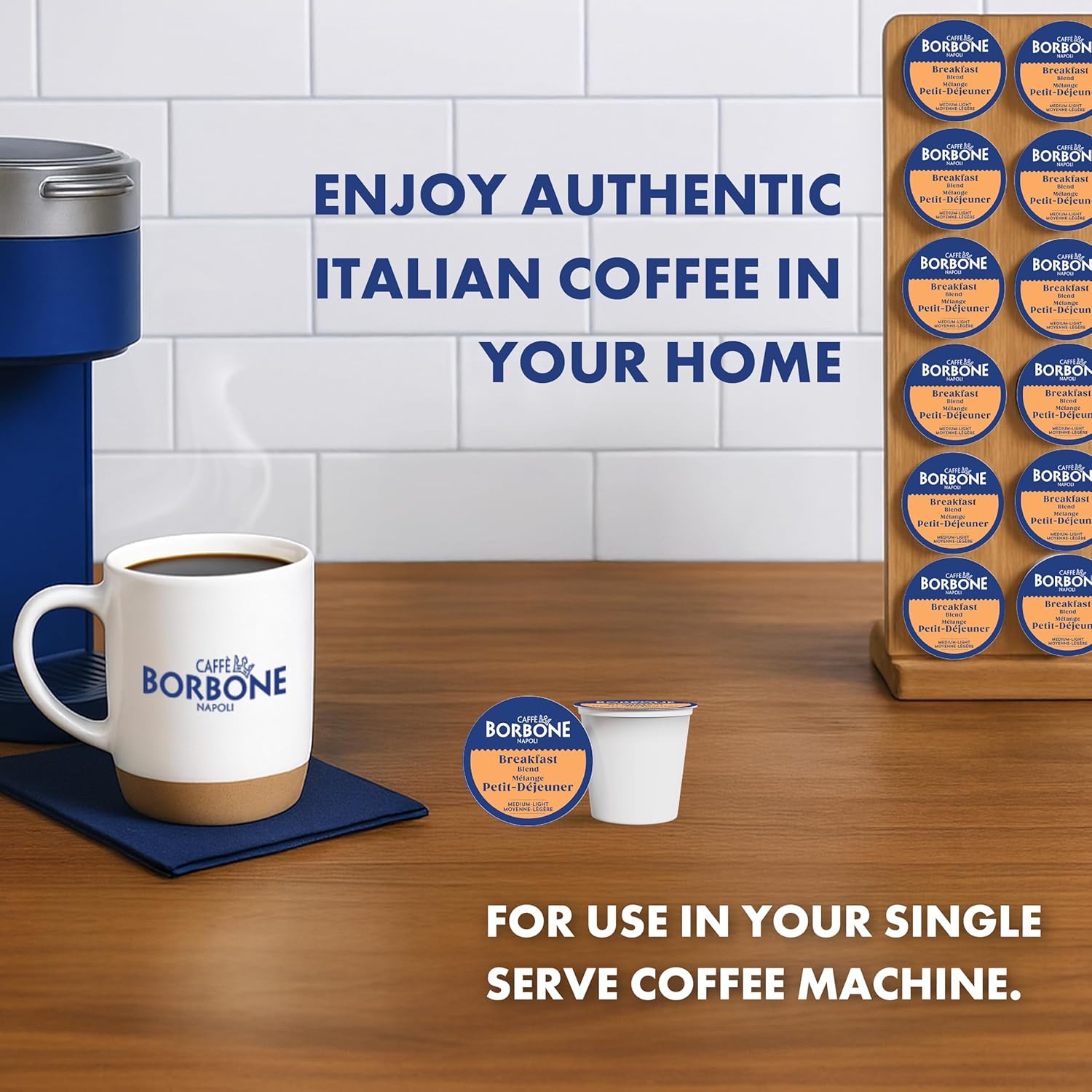 Caffè Borbone Breakfast Blend Coffee (60 Count) – Medium Light Roast, 100% Arabica, Roasted in Naples with Notes of Chestnut and Caramel – Single Serve Coffee Pods Compatible with K-Cup Brewers