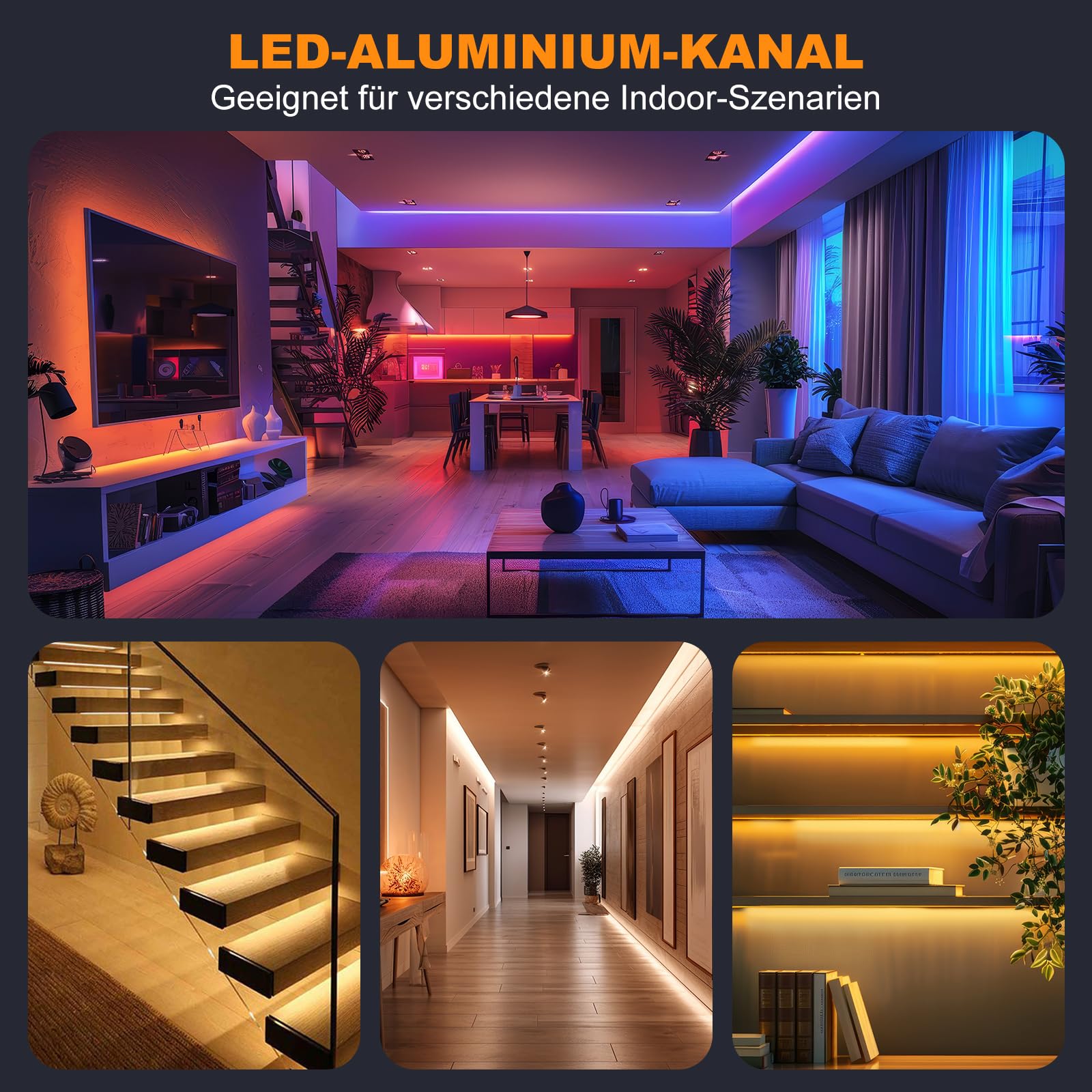 Chesbung LED Aluminium Kanal für Led Streifen/Stripes 12mm, 15X1m U Form Leiste Profil Aluprofil, Strip Schiene Streifen Diffusor mit Milchig Weißer Abdeckung, Montageclips und 90 Grad Eckverbindern