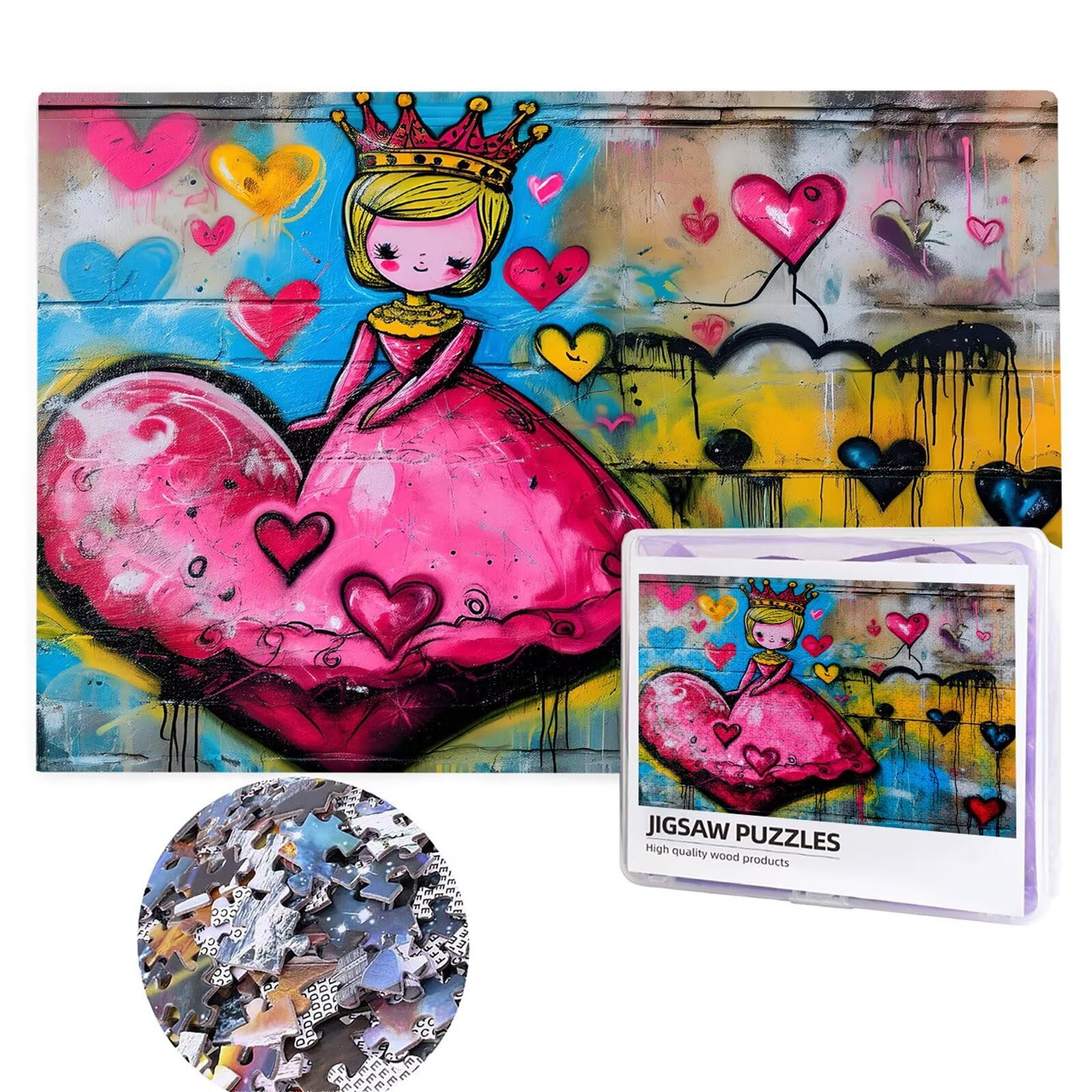 Puzzle 4000 Piezas, Puzzles Adultos, Puzzle Pintada Colorido Puzzles de Madera, Princesa Rompecabezas de Piso de Impresión de Alta Definición Multicolor, Pasatiempo Creativo, Regalo, Diversión g-436