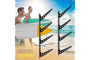 Surfboard Wall Mount Rack - Secure Storage and Vertical/Horizontal Display System for Surfboards