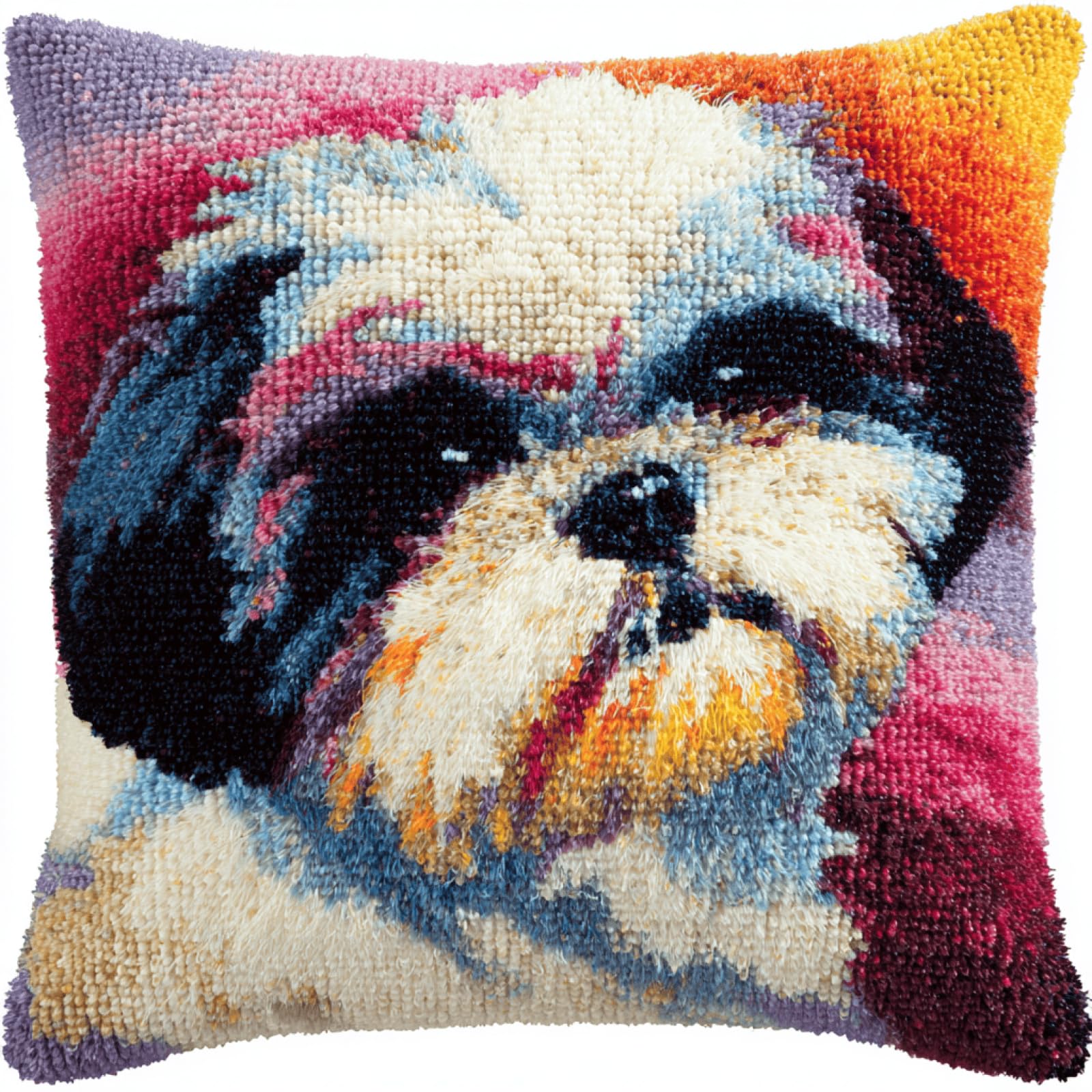 kitphoenix Pre-Printed Latch Hook Cushion Kit Shih Tzu