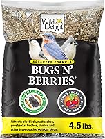 WildDelight Advanced Formula Bugs N Berries Wild Bird Food 4.5 lbs - Premium Bug & Berry Blend for Bluebirds, Finches, Grosbeaks