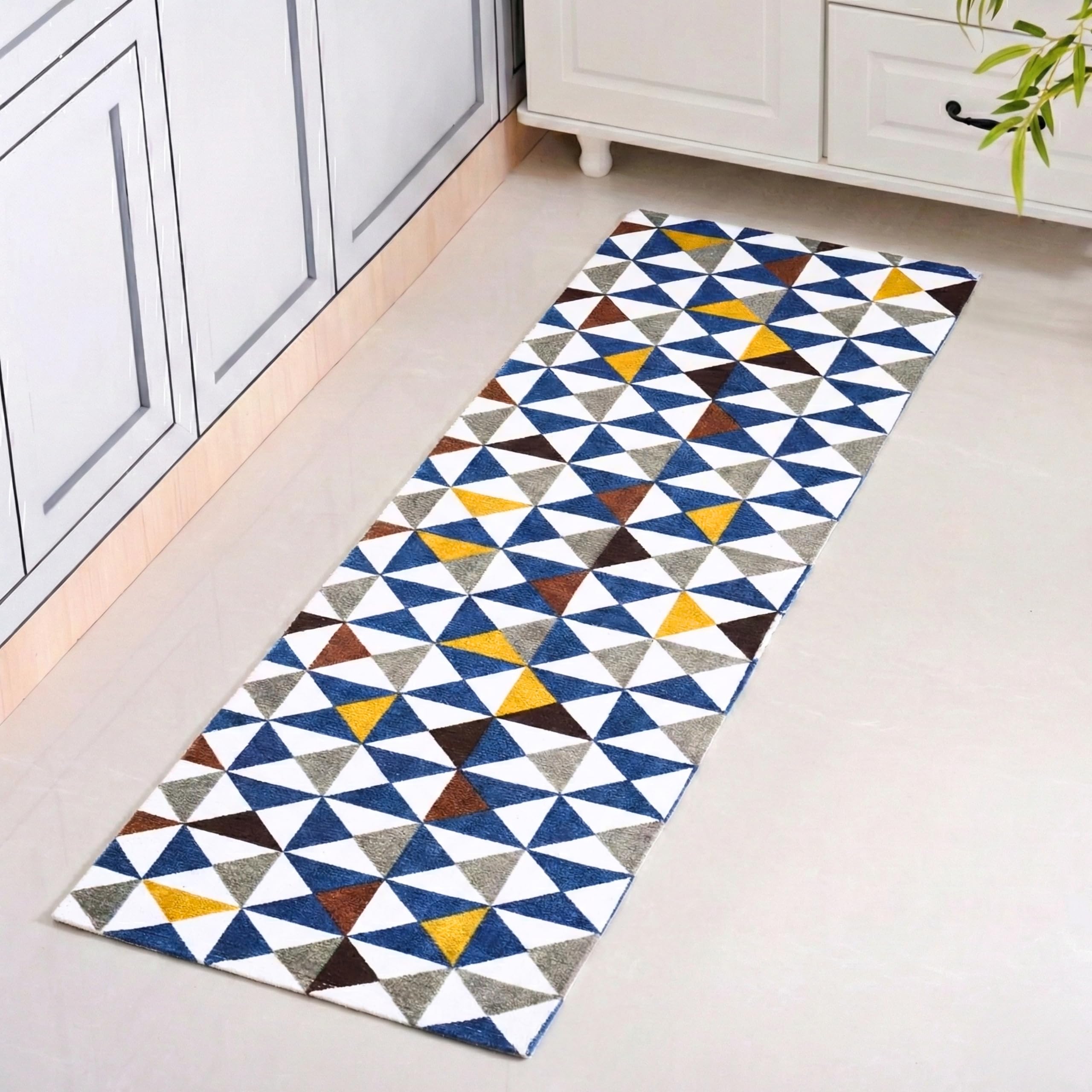 saral home easy living Saral Home Colored Firki Soft Cotton Durable & Washable Multipurpose Runner | Quick-Drying Runners for Home/Kitchen/Living Area/Lobby/Office Entrance with Anti Skid Backing (Turquoise, 50 Cm X 180 Cm)-picture-23