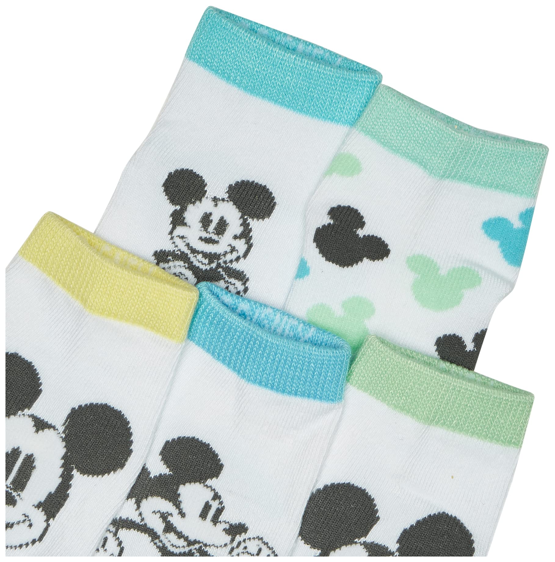 Disney baby boys Mickey Mouse 5 Pack Shorty Socks, Assorted Pastel, 24-36 Months US