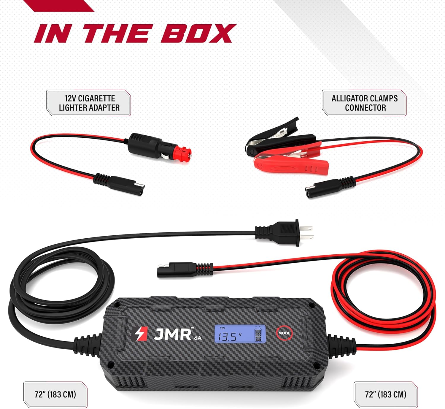 Jaguar Battery Charger Trickle Charger Conditioner Maintainer (No Lithium Mode) 6A 12V