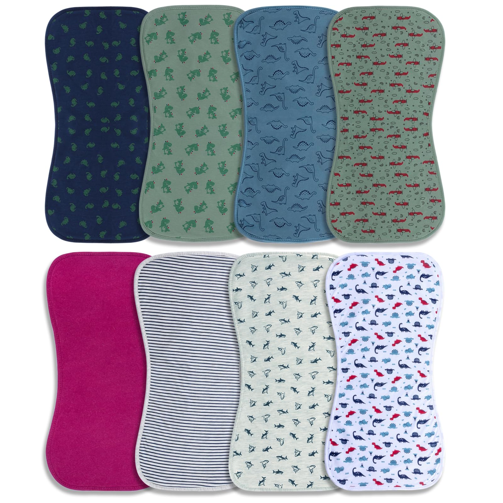 Burp Cloths for Baby Boy & Girl Organic Cotton Large Unisex Burp Clothes Extra Absorbent Soft Neutral Burping Rags Spit Up Cloth Sets for Newborns 8 Pack-image-6