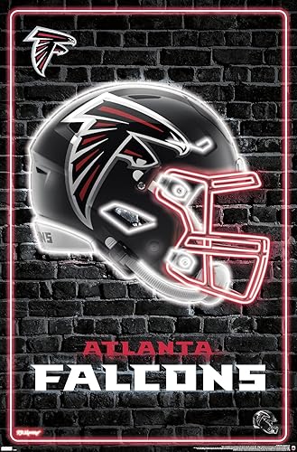 Trends International NFL Atlanta Falcons - Póster de pared con casco neón 23