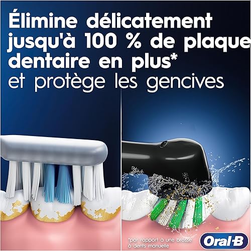 Oral-B Pro 3 3500 Brosse À Dents Électrique, Avec Capteur De Pression Pour Protéger Les Gencives, 3 Modes De Nettoyage, 1 Manche Noir, 1 Étui De Voyage, 2 Brossettes Rondes De Rechange - 2