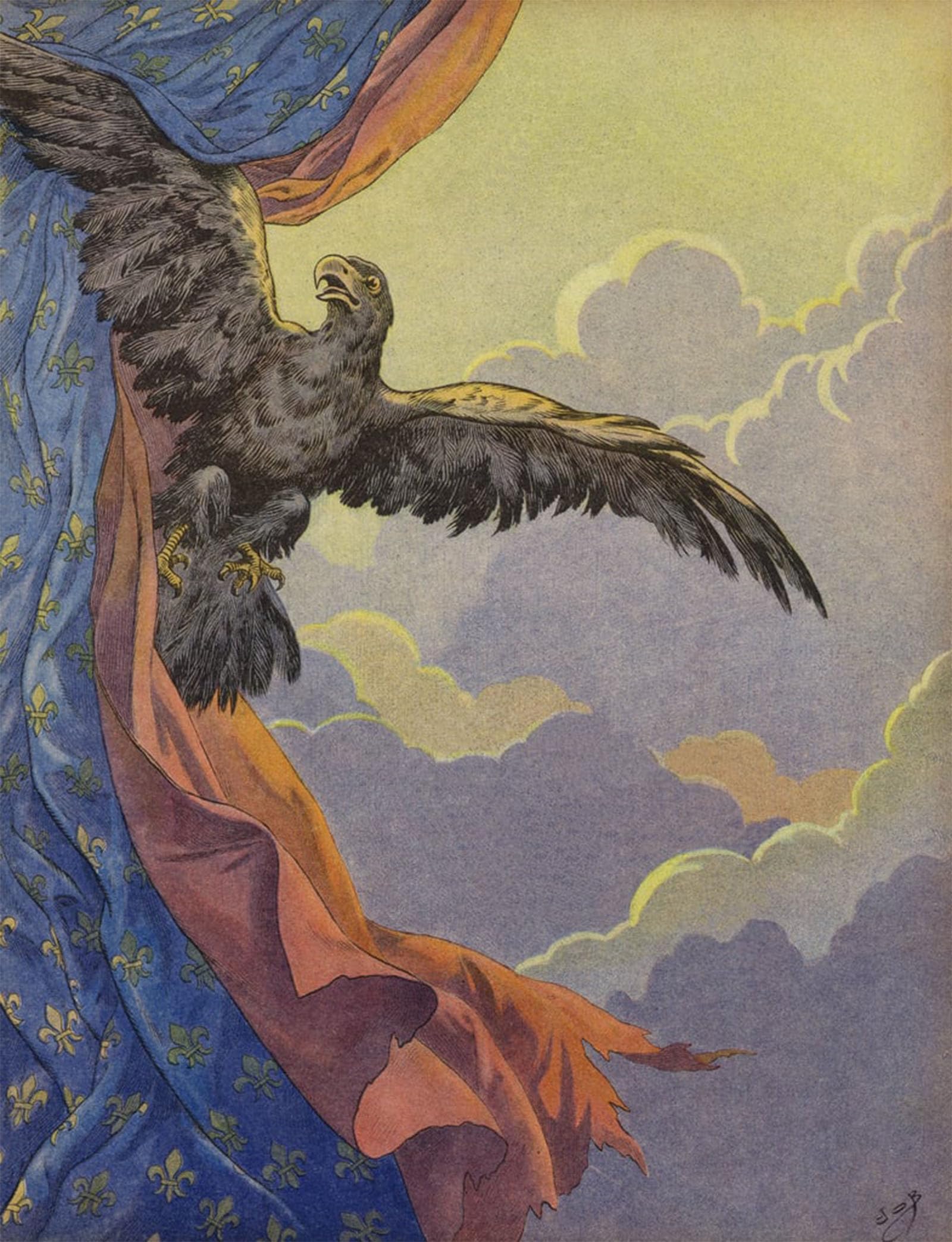 POSTERIIk Vintage Print Pop Art Landscape Artwork an Soaring Into the Sky by Jacques Marie Gaston Onfray De Breville Art Prints for Office Home Decor 60x90cm