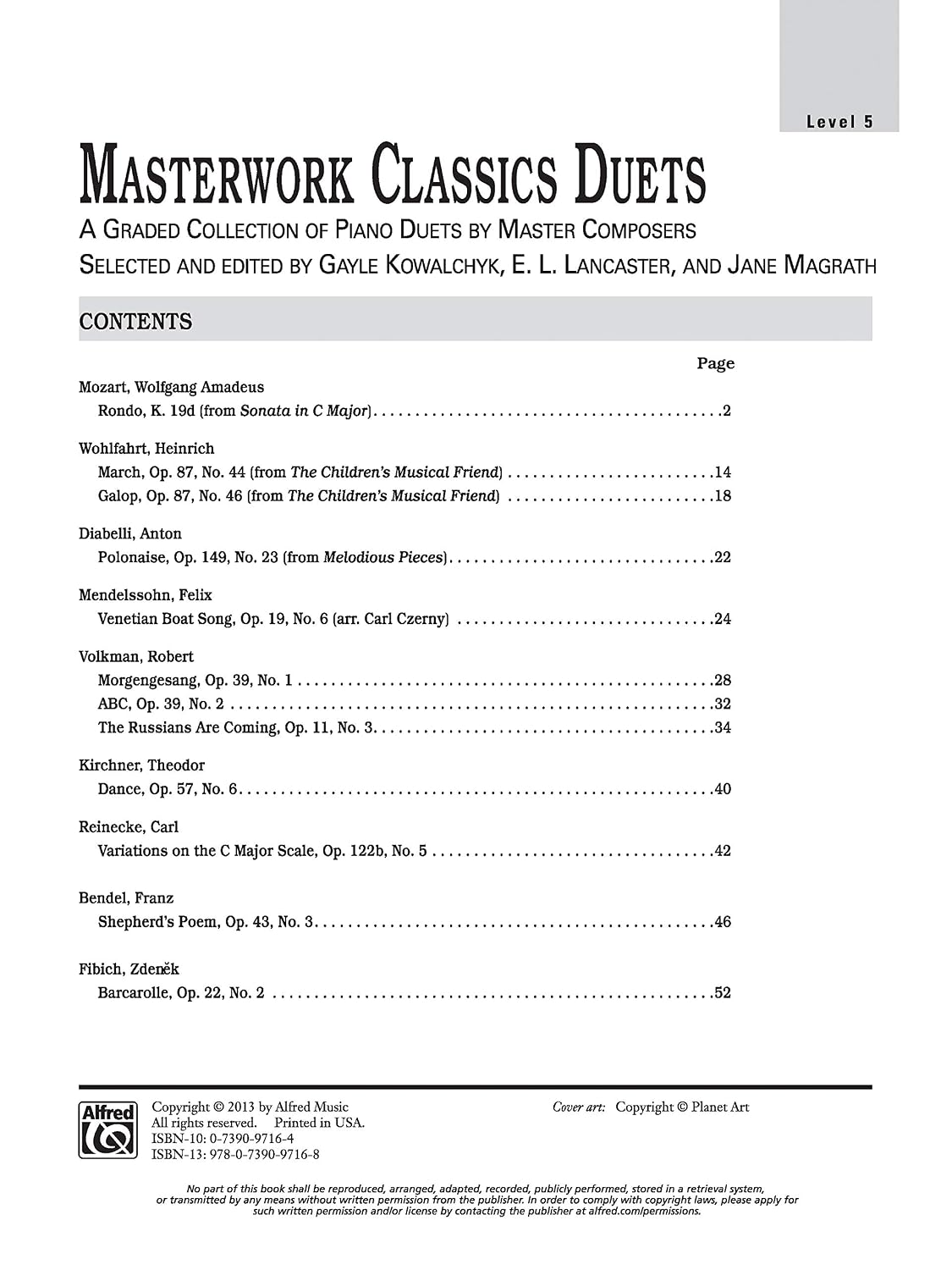 Masterwork Classics Duets, Level 5: A Graded Collection of Piano Duets by Master Composers image 2