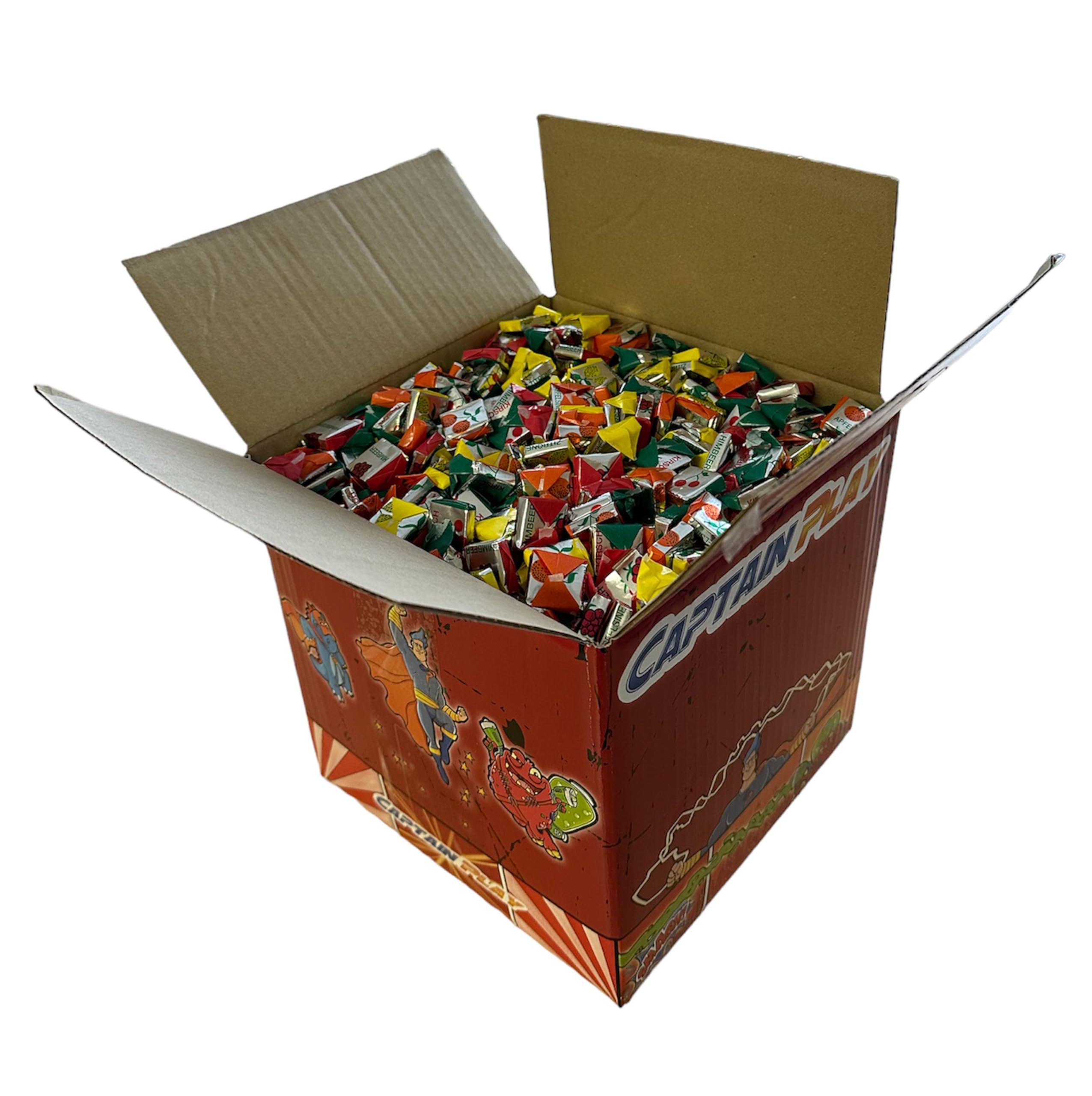 CAPTAIN PLAY Caramelos de Fruta a Granel – 5 kg, golosinas de frutas individualmente envueltas – Party Bag Fillers & Grandes Cantidades