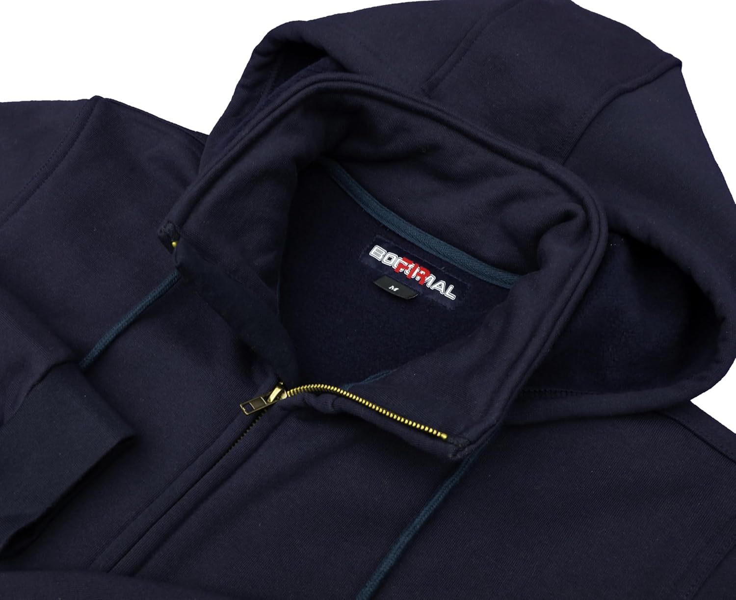 BOCOMAL FR Men's Hoodies Zipper Mock-Neck 14oz Heavyweight Fleece Fire Resistant Hooded Sweatshirts-NFPA2112 CAT2 - Image 7