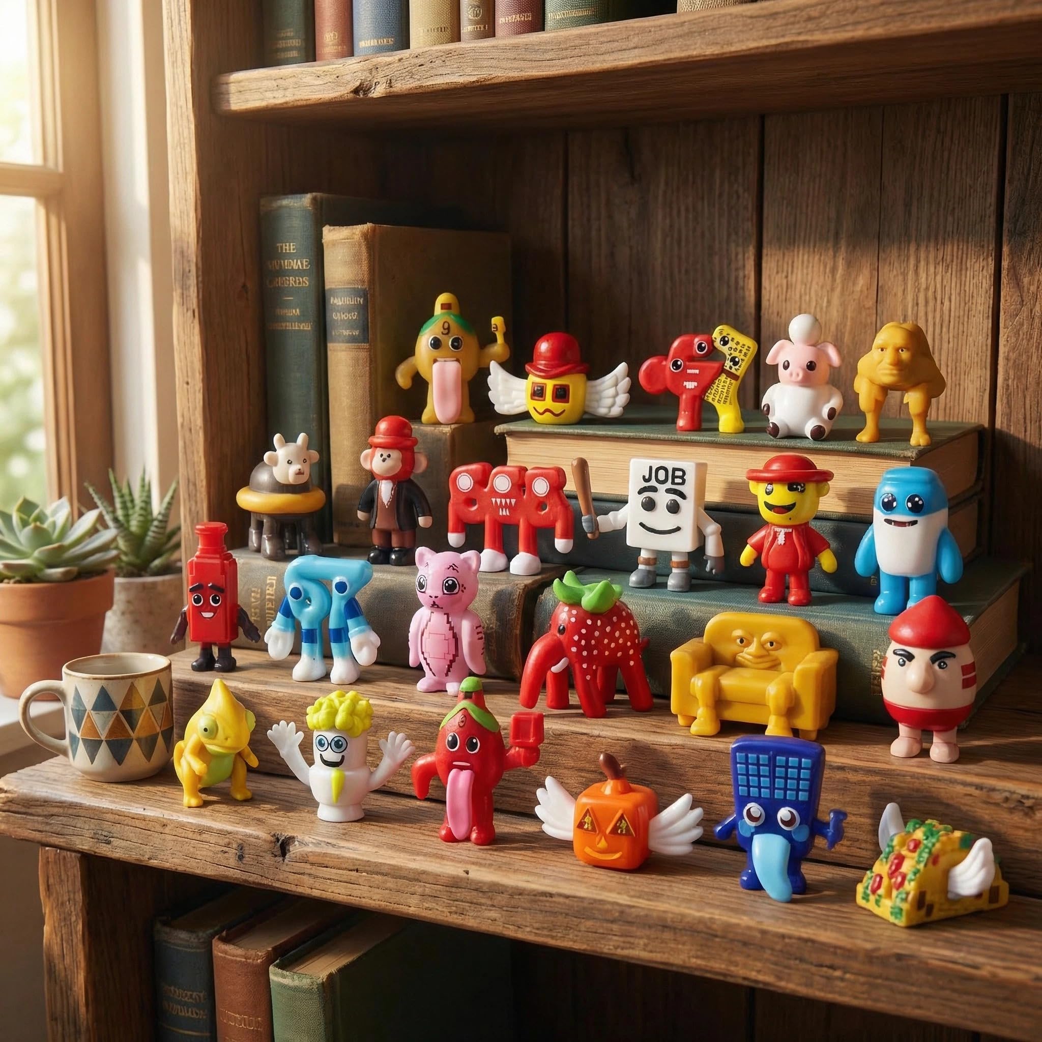 24 PCS Steal a Brainrot Action Figures Set, Cute Italian 67 Tralalero Shark Strawberry Elephant Figures Animals - Image 2
