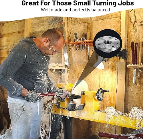 Miniatura 7 de HAowosi Placa frontal de torno de madera de acero de 3 pulgadas, placa frontal para torno de madera, placa frontal de torno apta para husillo de 1