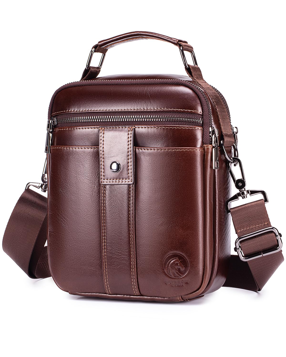 - RAINBOW HORSE Men's Vintage Leather Crossbody Bag - Stylish & Functional Shoulder Bag for Daily Use