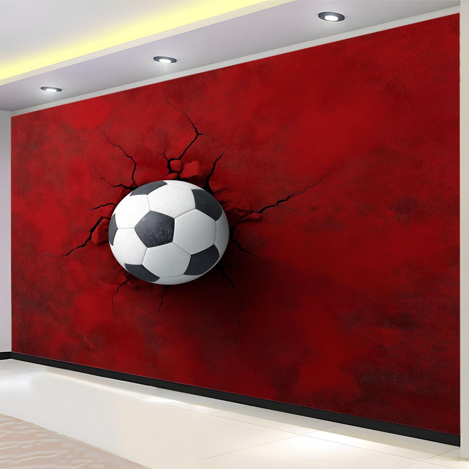 Fototapete Fußball Crack 250x175 cm Wandtapete, Vliestapete Fotoposter Wandbild, Moderne Wanddeko, für Schlafzimmer Wohnzimmer Kinderzimmer, Panorama 3D Effekt