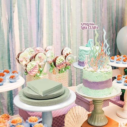 Miniatura 9 de El juego de suministros para fiesta de color rosa intenso incluye platos y servilletas de papel rosa intenso, juego de vajilla de papel rosa intenso