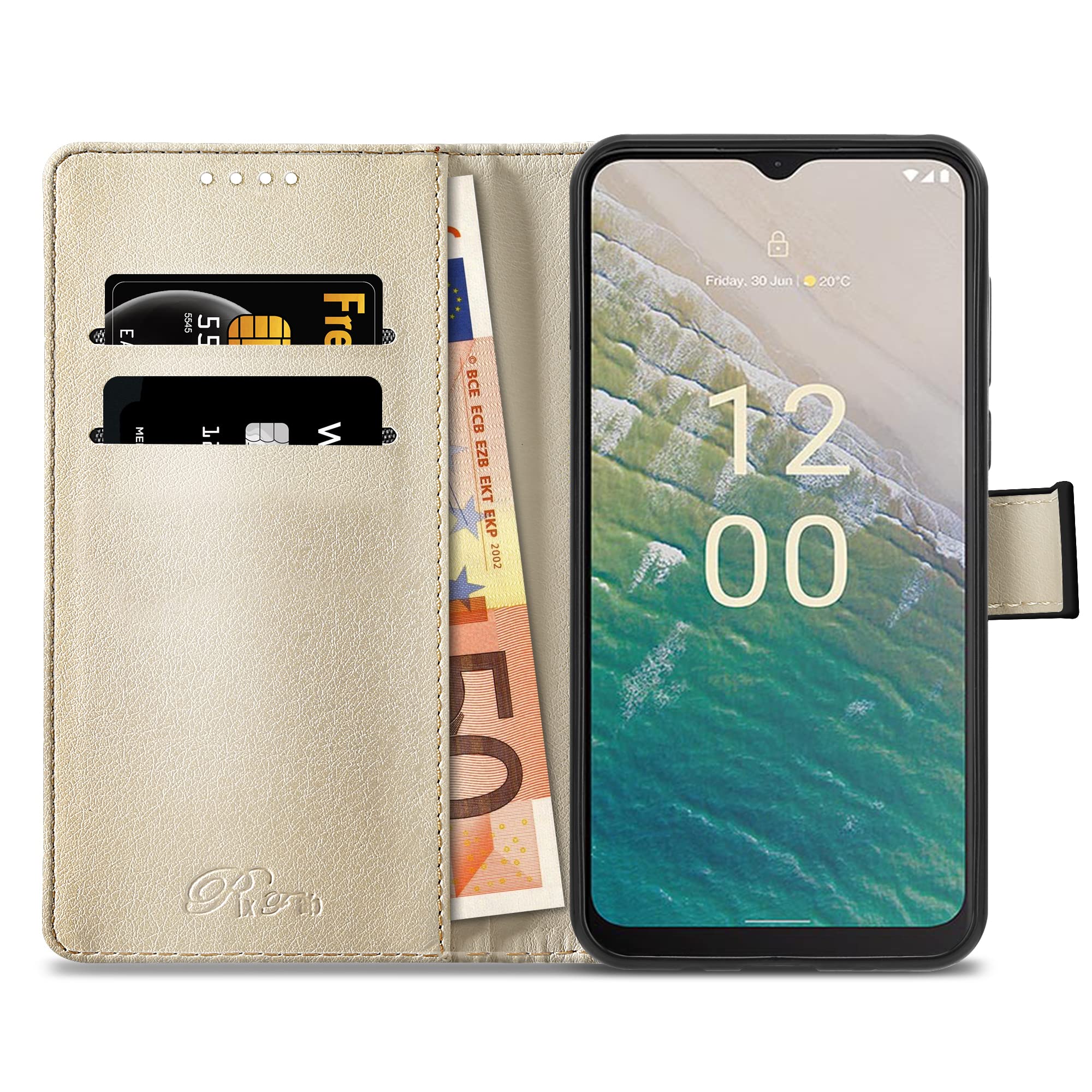 Custodia a Libro Nokia C22 Verde | Tasca Cerniera e Supporto Carte
